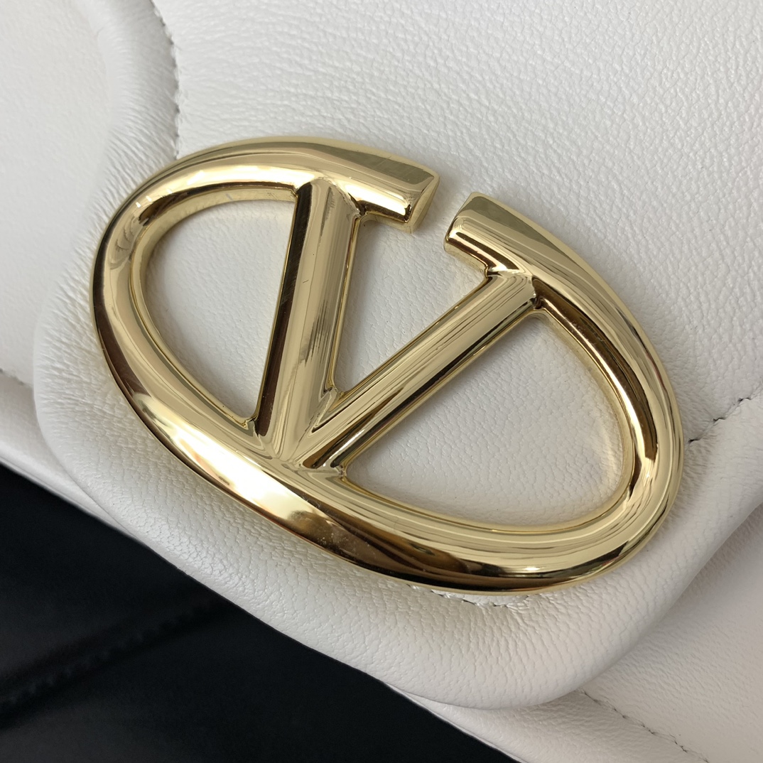 専櫃複刻VALENTINO華倫天奴包包 VLOGO SIGNATURE LOCÒ小牛皮手袋 白色