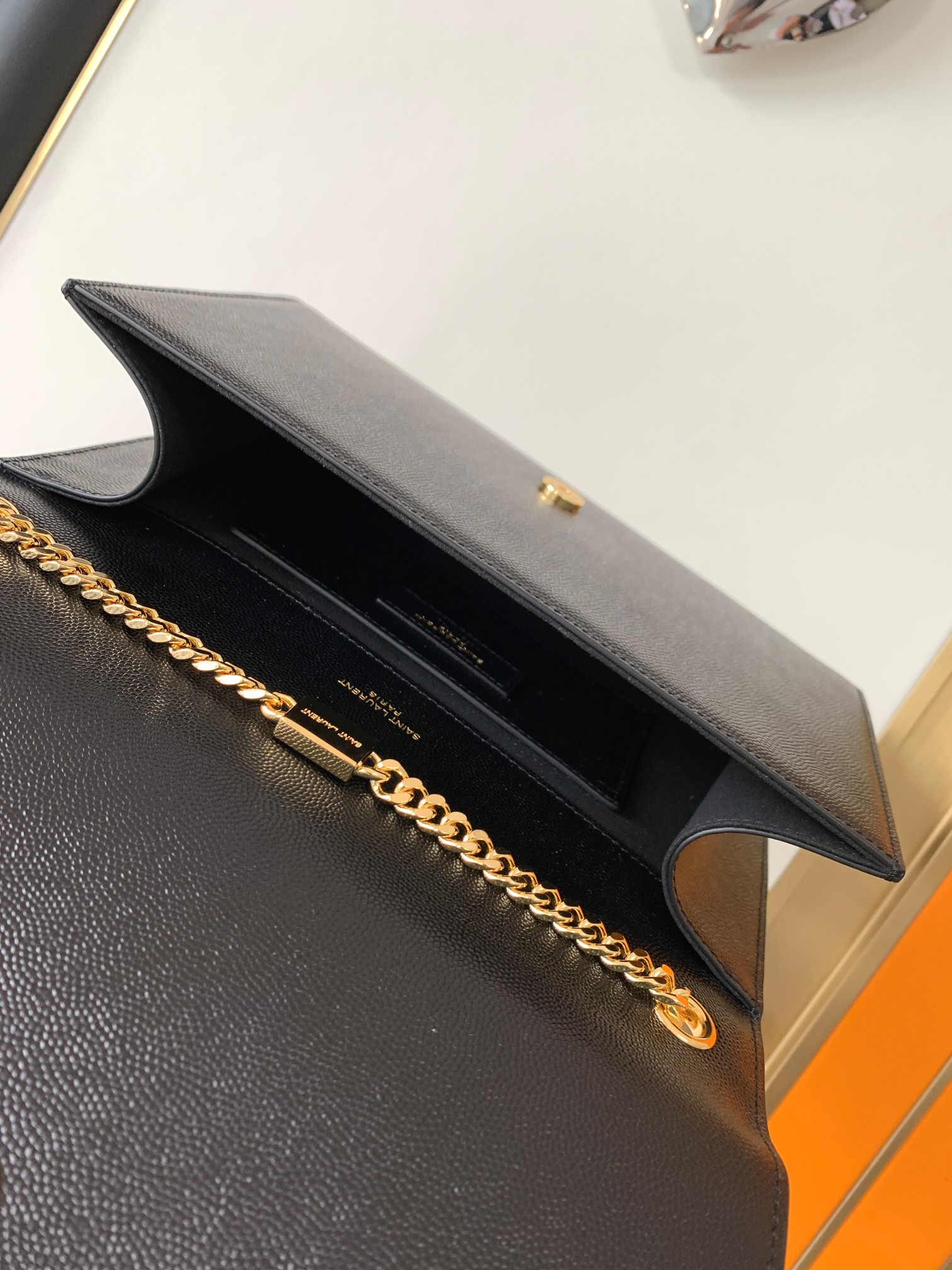 原單複刻YSL聖羅蘭包包 kate魚子醬中型流蘇手袋 黑金
