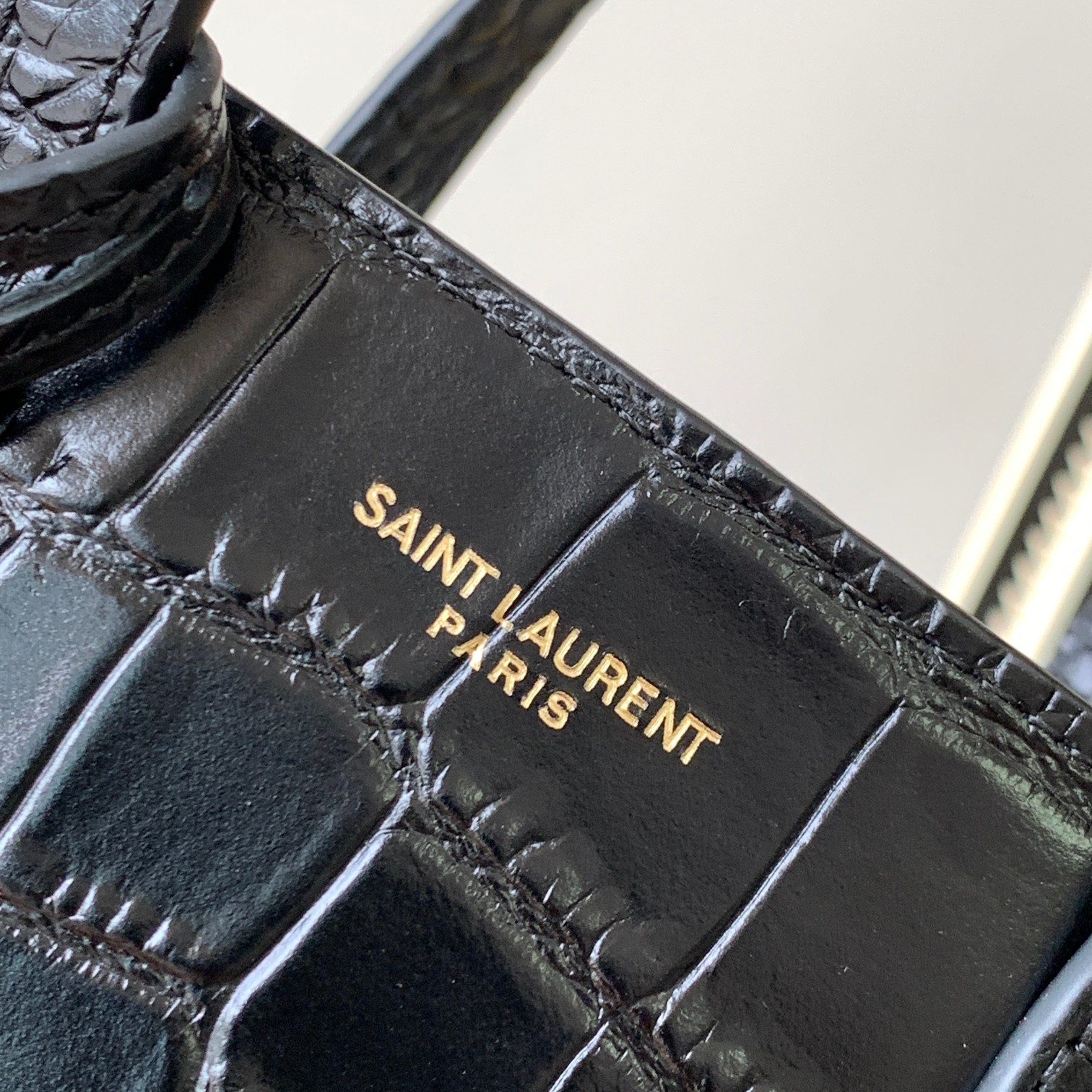 高仿YSL聖羅蘭包包 saint laurent paris鱷魚皮壓紋皮革迷你toy購物袋