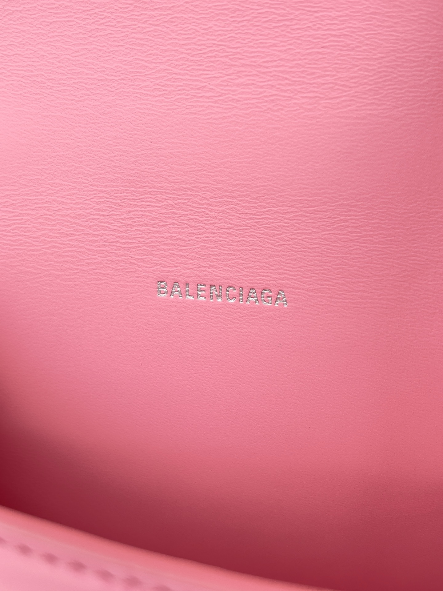 原單balenciaga巴黎世家 HOURGLASS 加小號鱷魚紋壓紋手提包沙漏包粉色