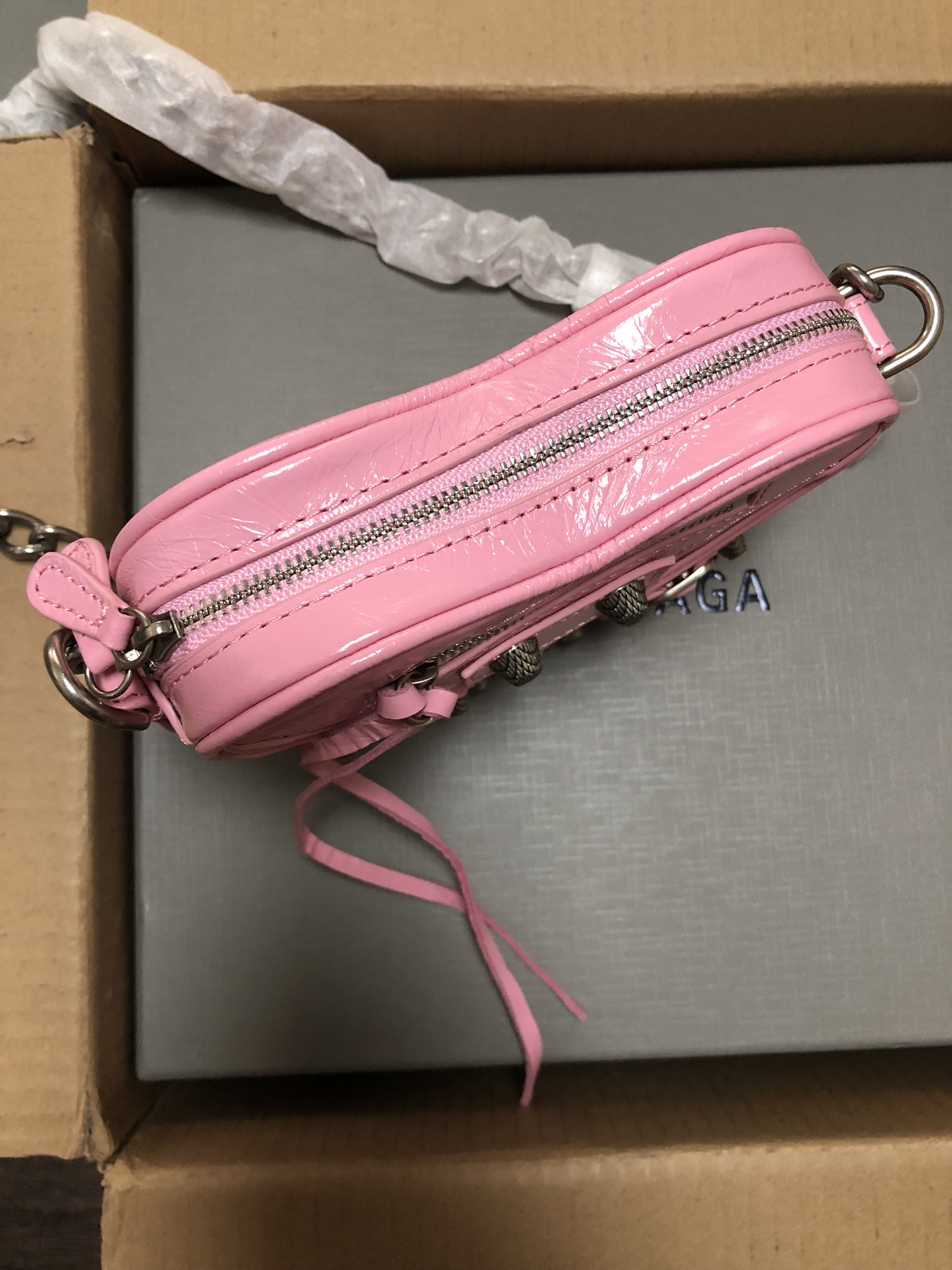 1比1複刻BALENCIAGA巴黎世家 LE CAGOLE HEART愛心包 迷你手袋 粉紅