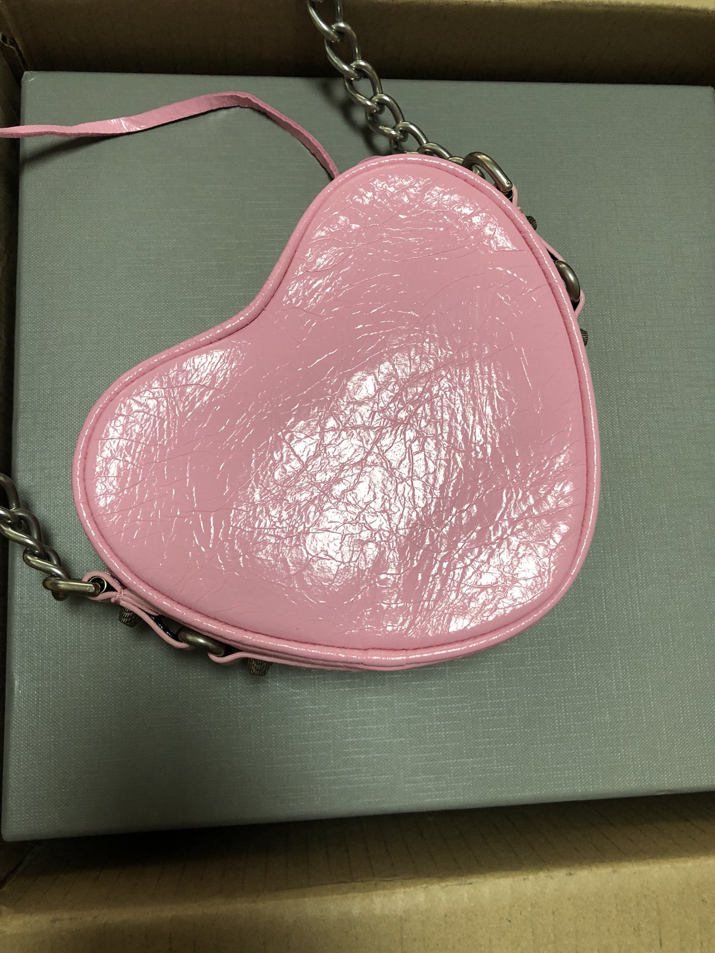 1比1複刻BALENCIAGA巴黎世家 LE CAGOLE HEART愛心包 迷你手袋 粉紅