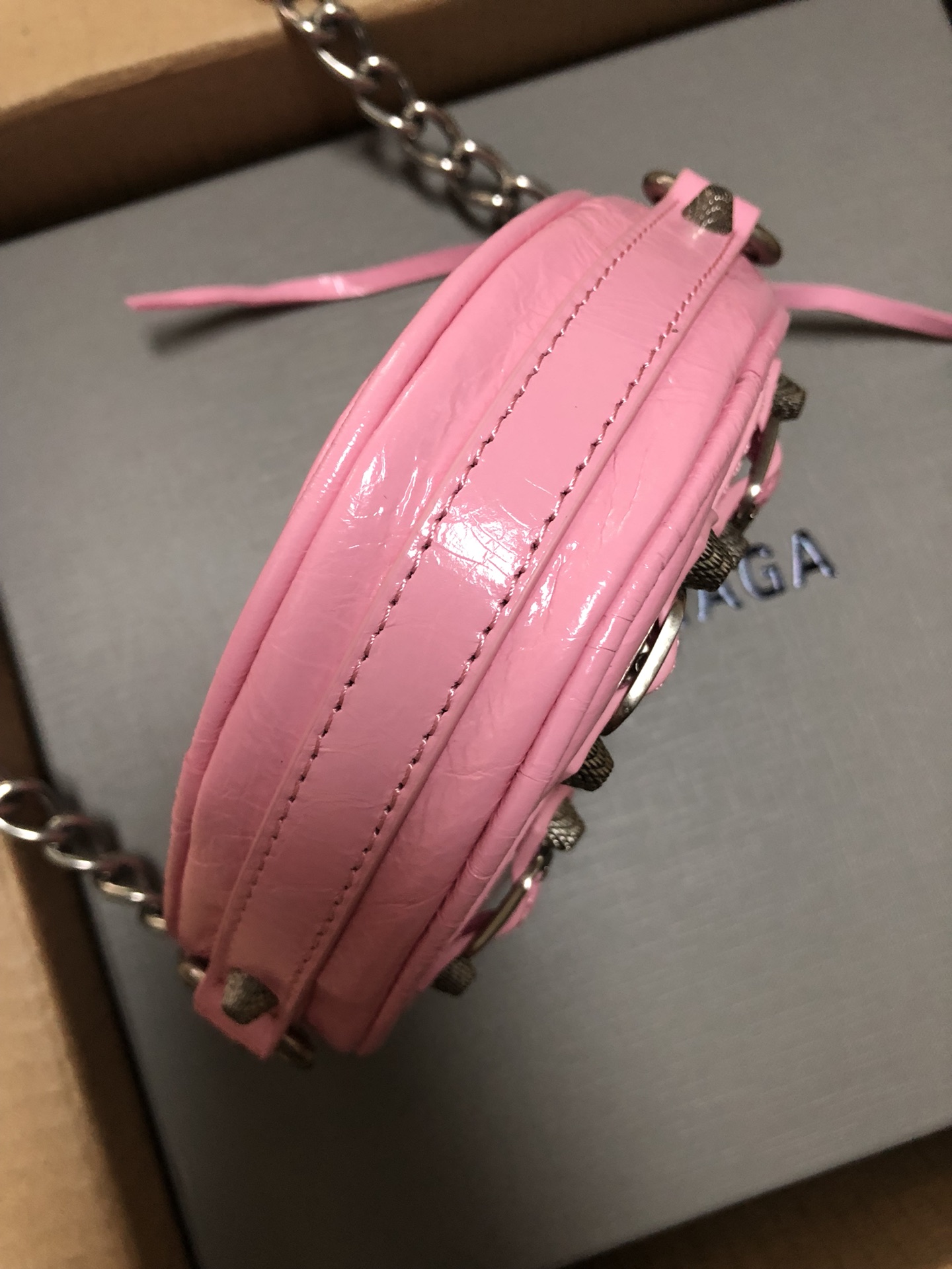 1比1複刻BALENCIAGA巴黎世家 LE CAGOLE HEART愛心包 迷你手袋 粉紅