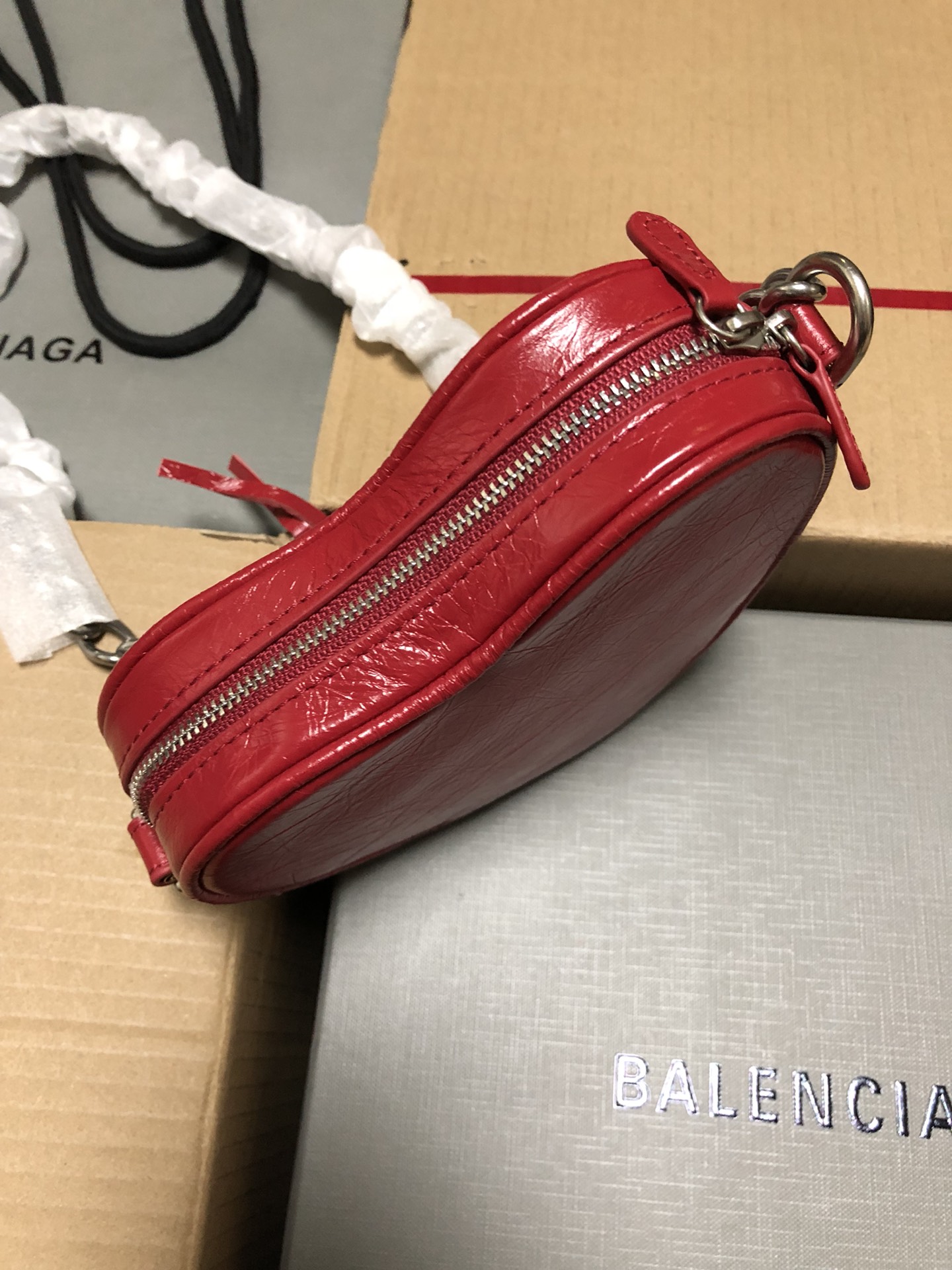 1比1複刻BALENCIAGA巴黎世家 LE CAGOLE HEART愛心包 迷你手袋 紅