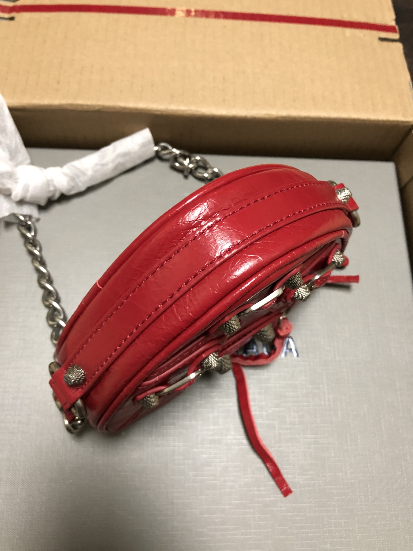 1比1複刻BALENCIAGA巴黎世家 LE CAGOLE HEART愛心包 迷你手袋 紅