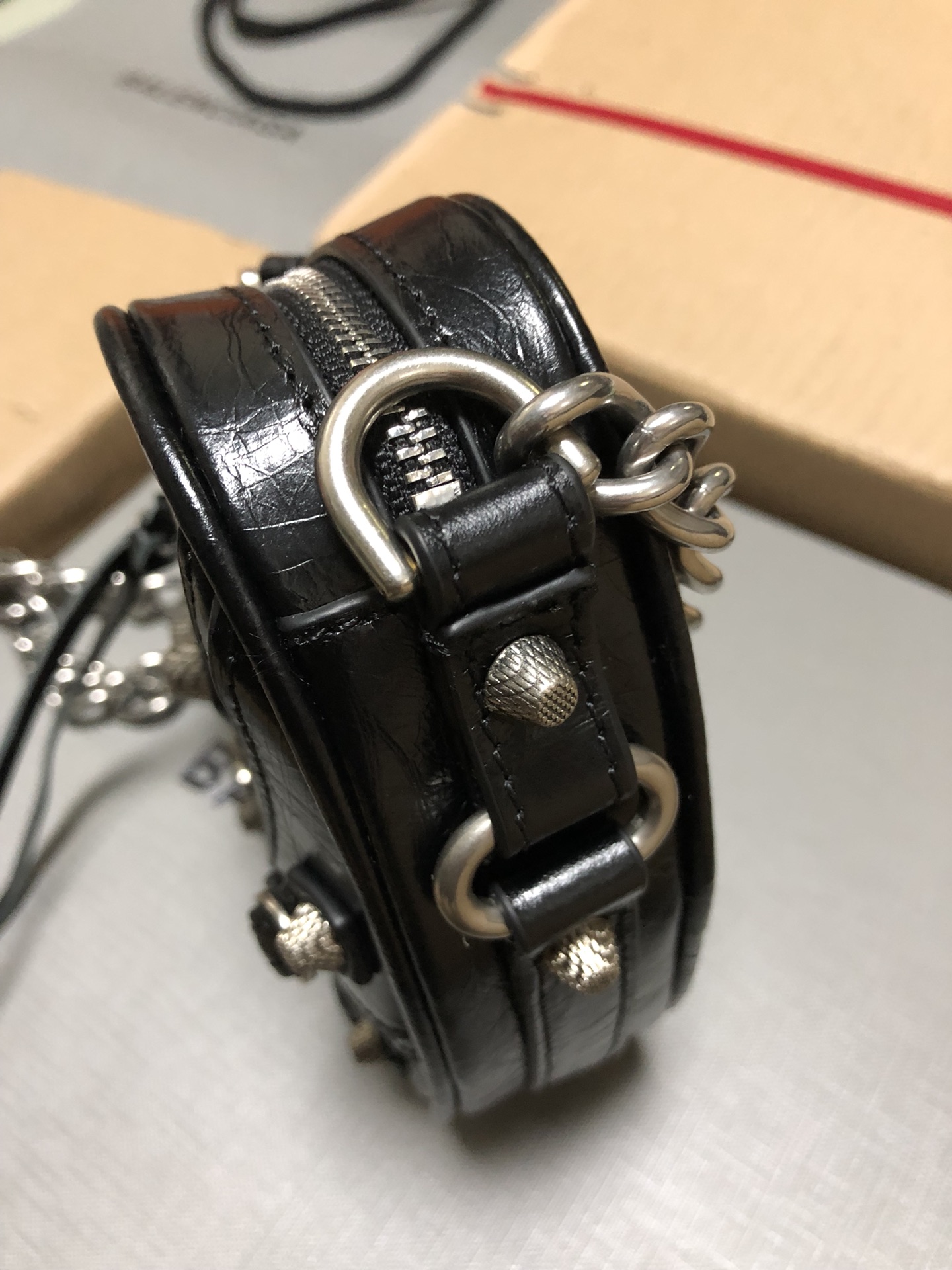 1比1複刻BALENCIAGA巴黎世家 LE CAGOLE HEART愛心包 迷你手袋 黑色
