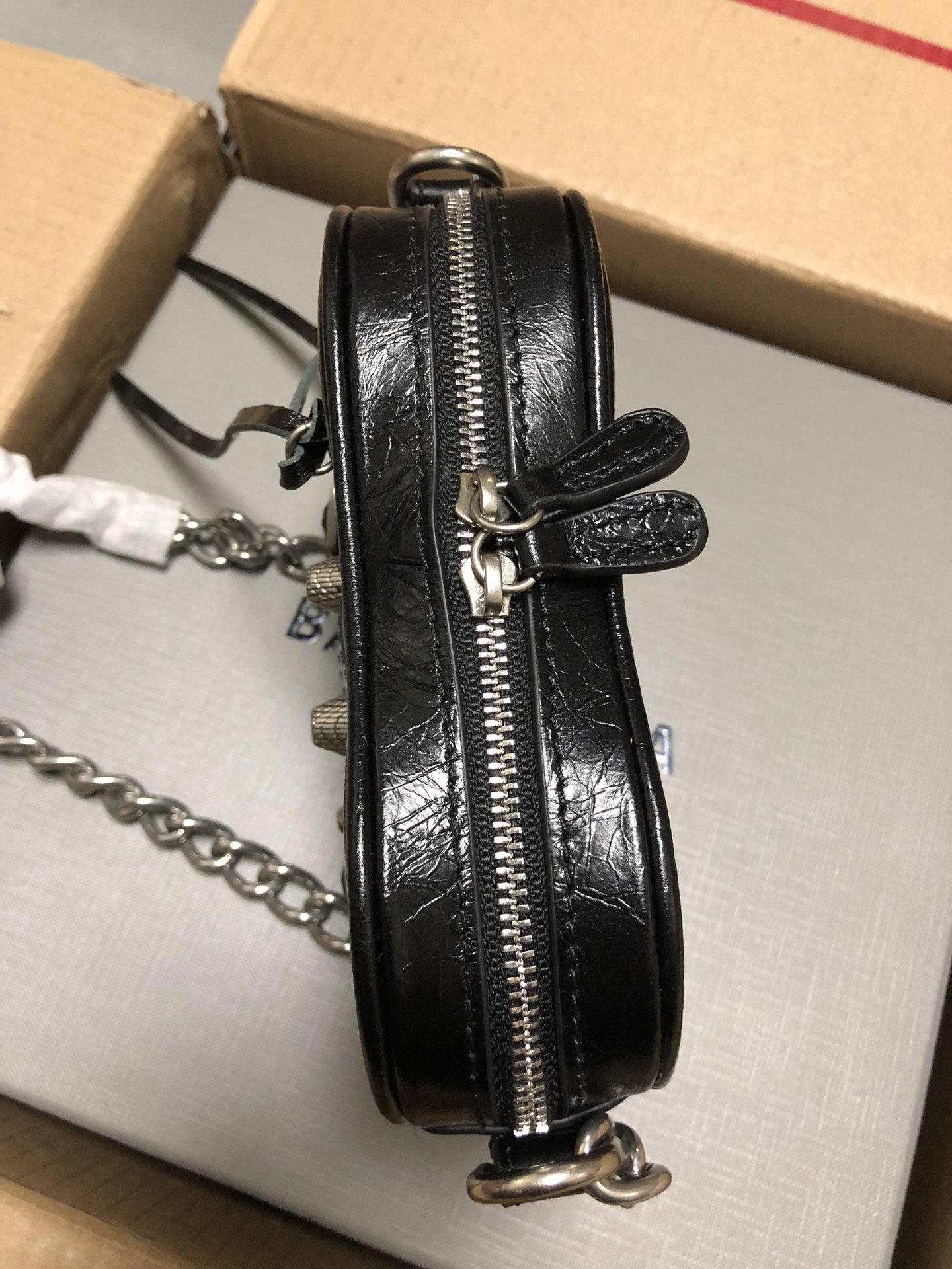 1比1複刻BALENCIAGA巴黎世家 LE CAGOLE HEART愛心包 迷你手袋 黑色