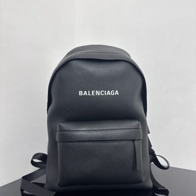 一比一原單BALENCIAGA巴黎世家包包 Everyday黑色柔滑雙層牛皮革雙肩包 大號