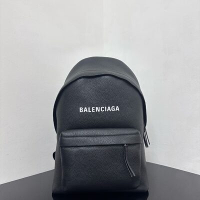 一比一原單BALENCIAGA巴黎世家包包 Everyday黑色柔滑雙層牛皮革雙肩包 小號