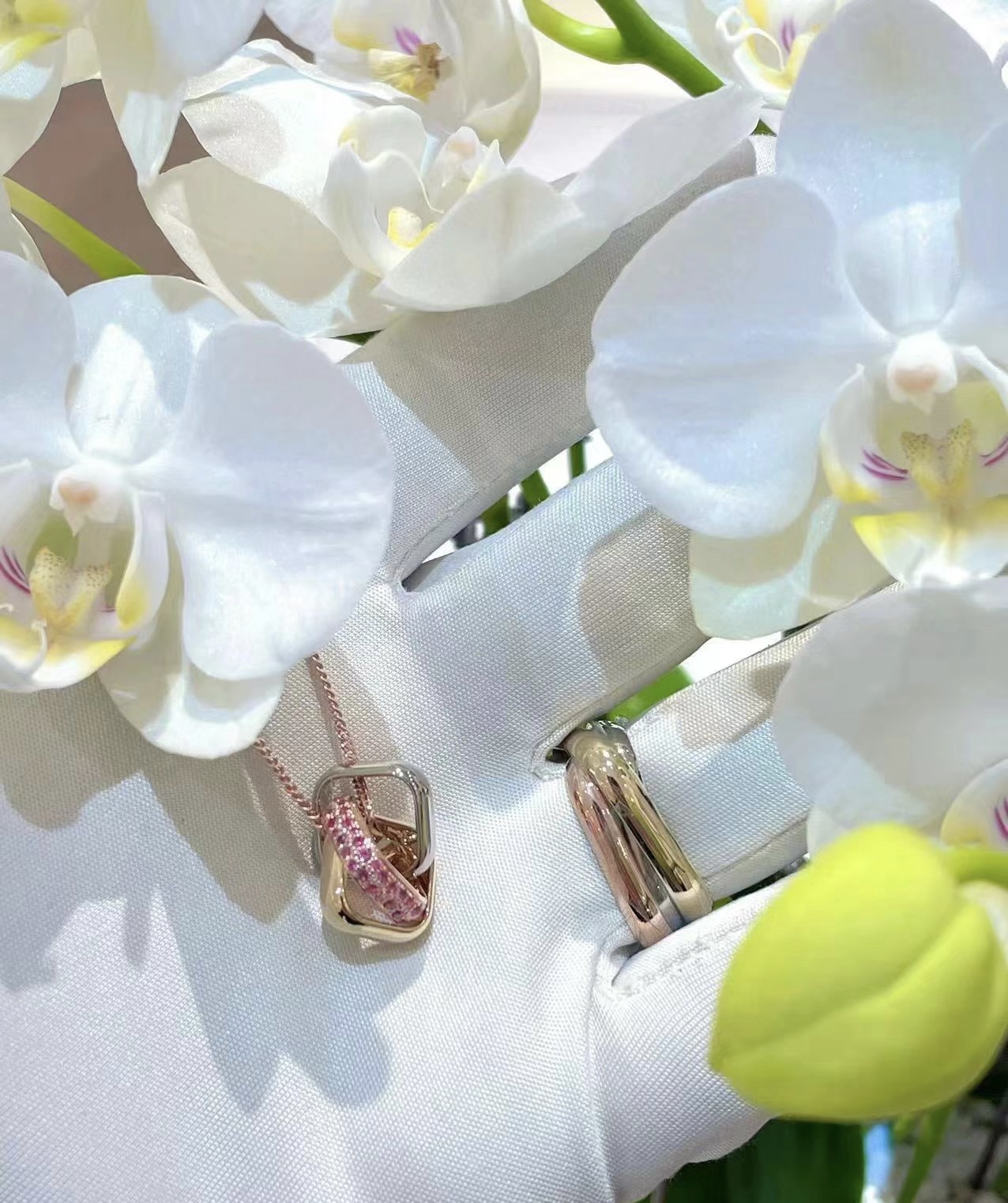 Cartier Trinity Box頂級復刻卡地亞100週年限定項鏈 三環項鏈