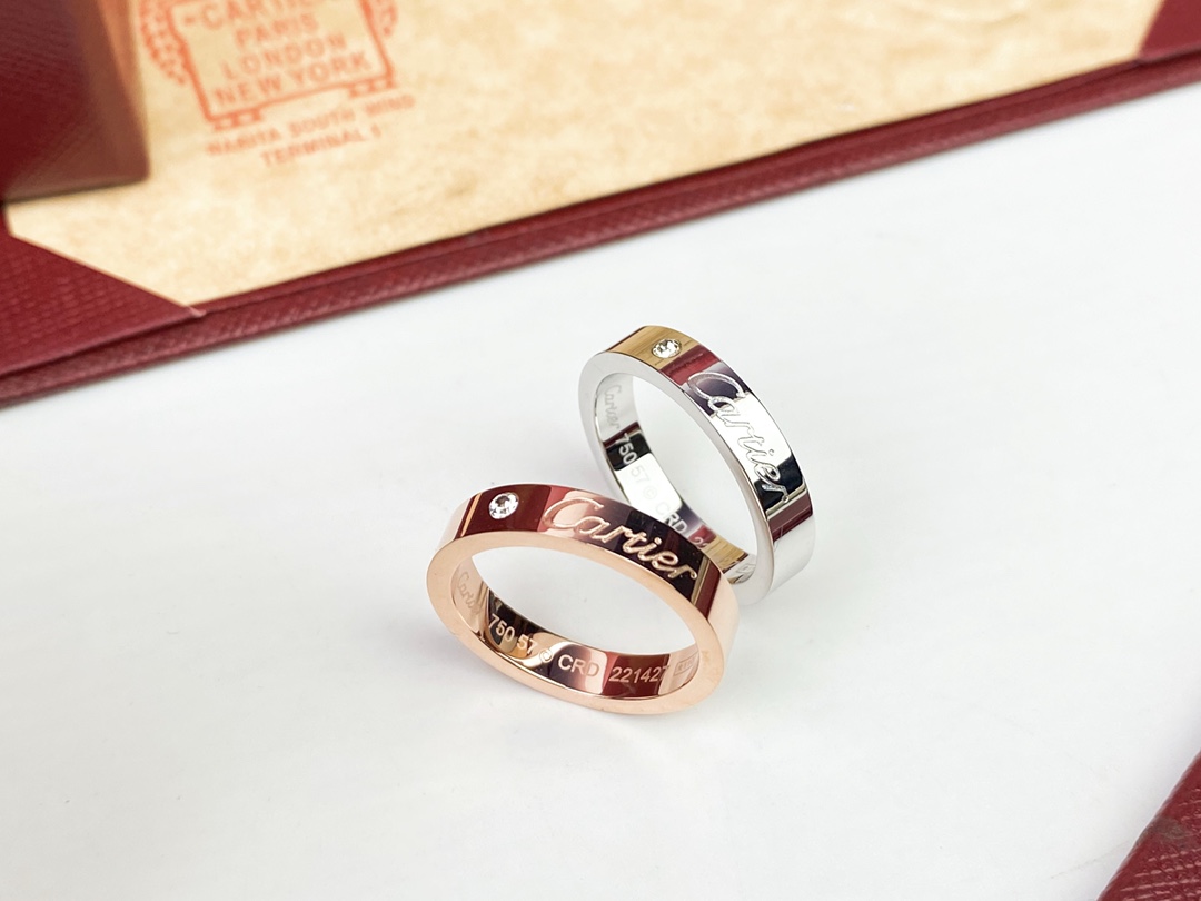 Cartier 卡地亞字母logo高仿單磚戒指 經典專櫃同步款