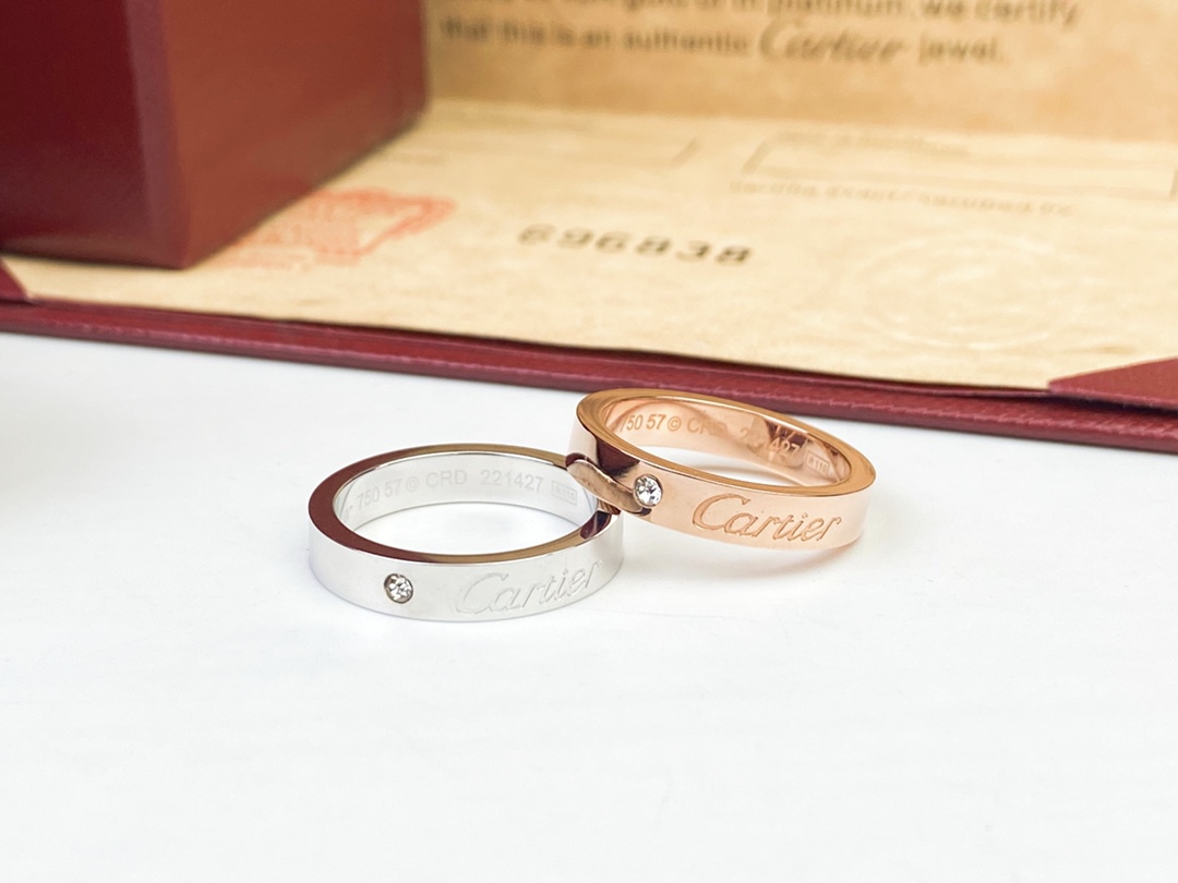 Cartier 卡地亞字母logo高仿單磚戒指 經典專櫃同步款
