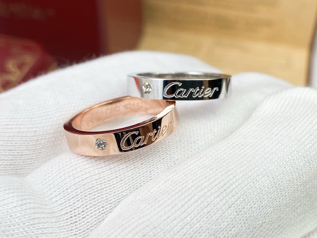 Cartier 卡地亞字母logo高仿單磚戒指 經典專櫃同步款