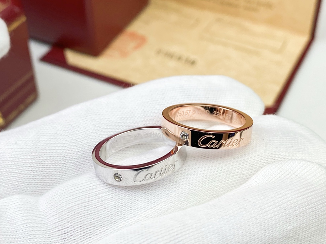 Cartier 卡地亞字母logo高仿單磚戒指 經典專櫃同步款