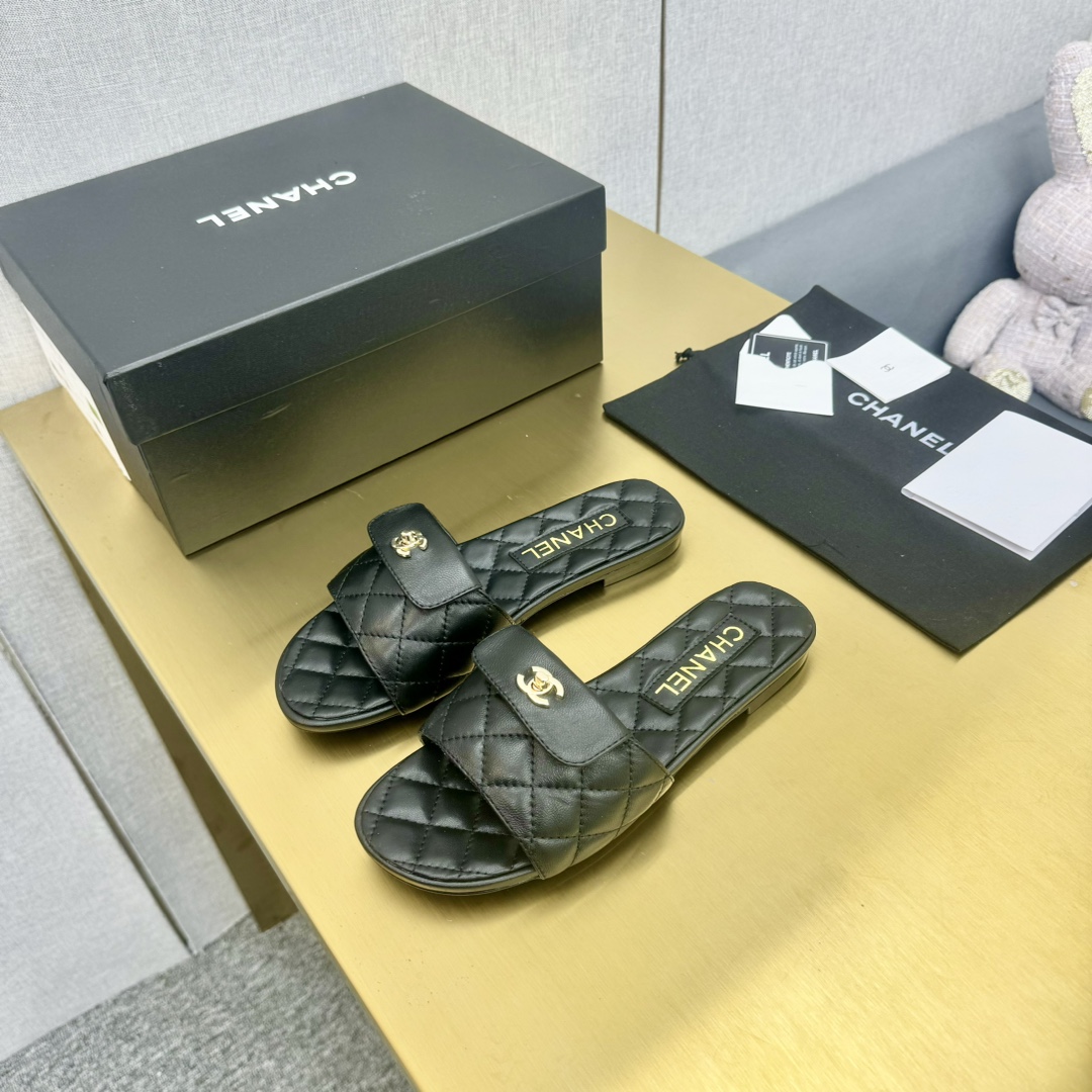 頂級設計香奈兒一比一走秀款涼鞋 女款 黑色