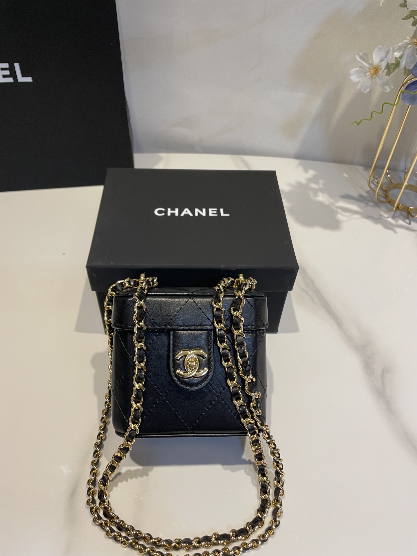 CHANEL香奈兒頂級高仿鏈條包mini包包女裝真皮