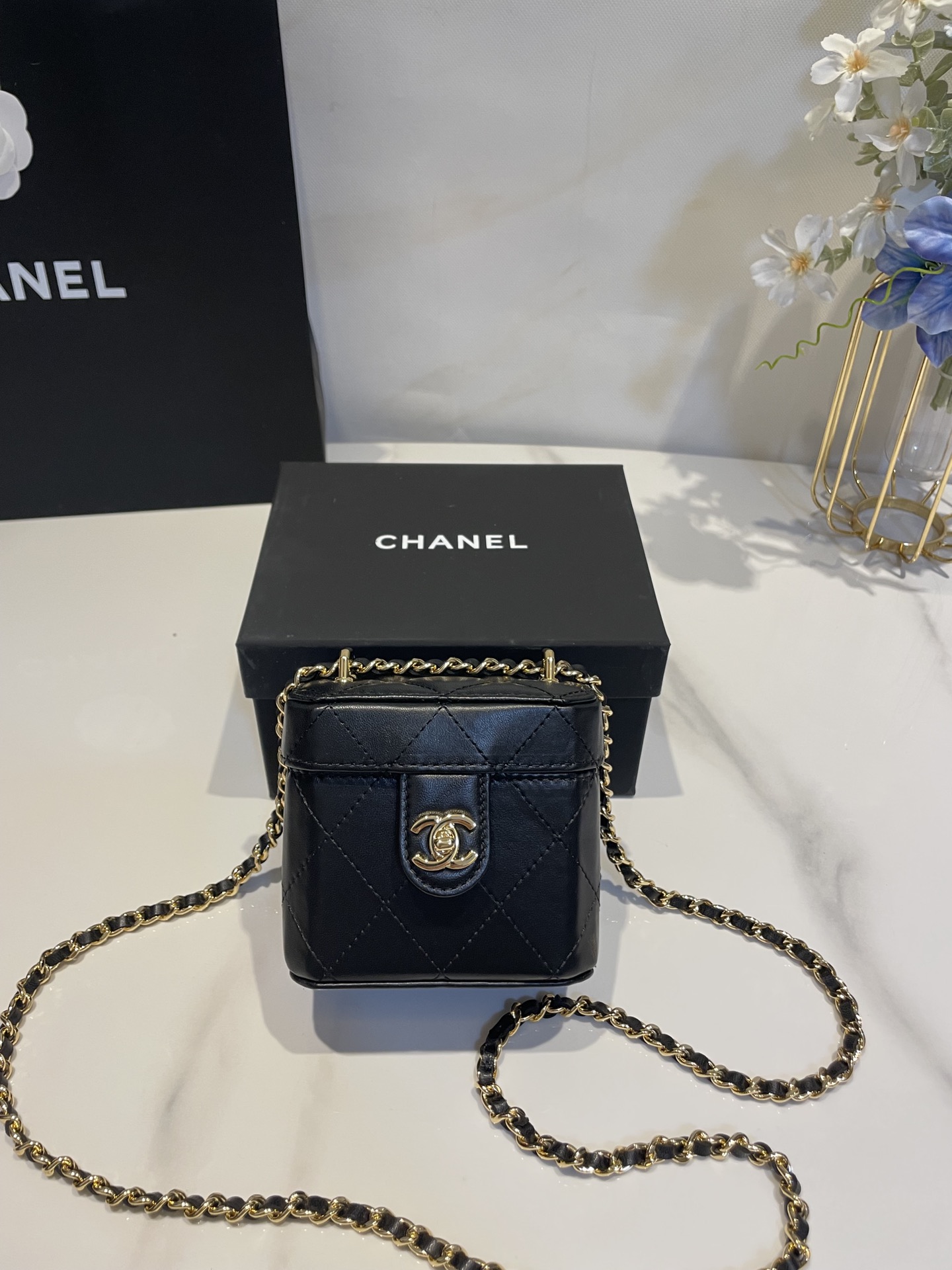 CHANEL香奈兒頂級高仿鏈條包mini包包女裝真皮