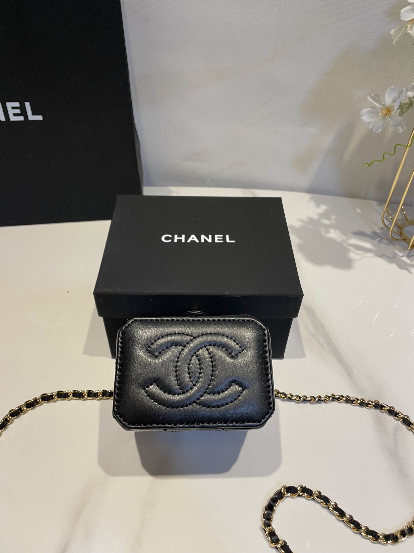 CHANEL香奈兒頂級高仿鏈條包mini包包女裝真皮