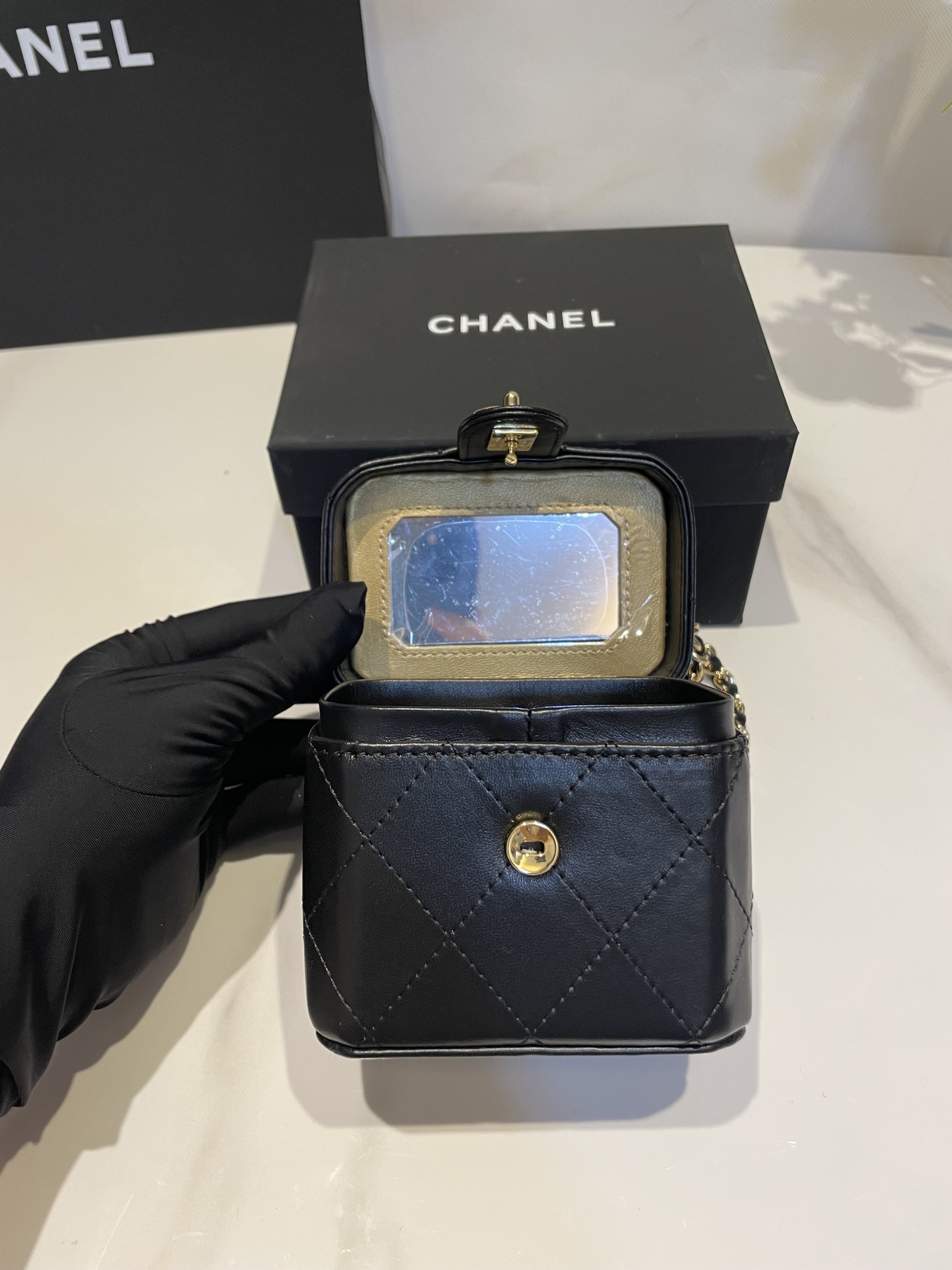 CHANEL香奈兒頂級高仿鏈條包mini包包女裝真皮