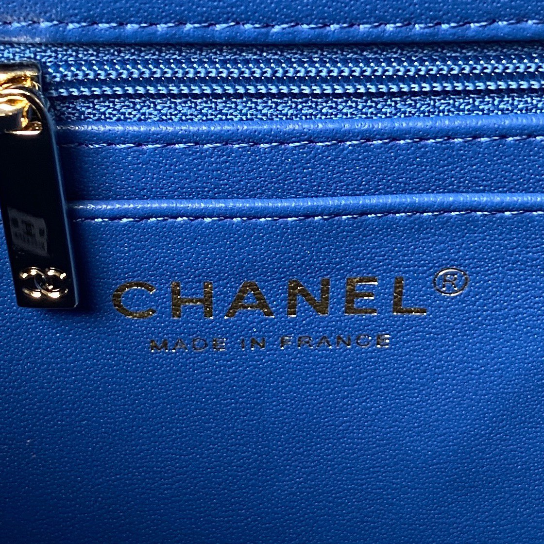 CHANEL頂級原單讓人眼前一亮女裝手提包藍色真皮