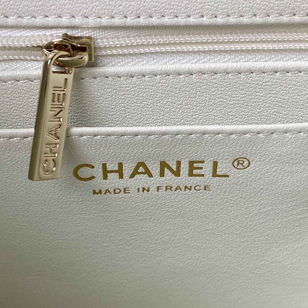 頂級奢侈品一比一原單CHANEL米白色鏈條包 方形包女款