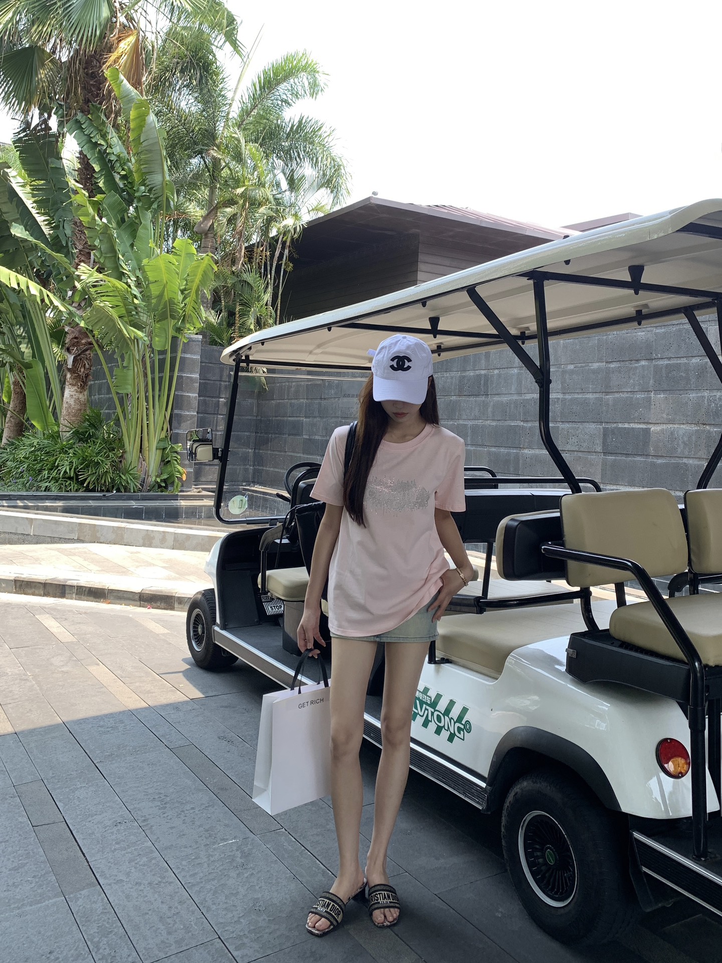 獨家高仿頂級香奈兒CHANEL純棉面料logo印花短袖T恤 粉色