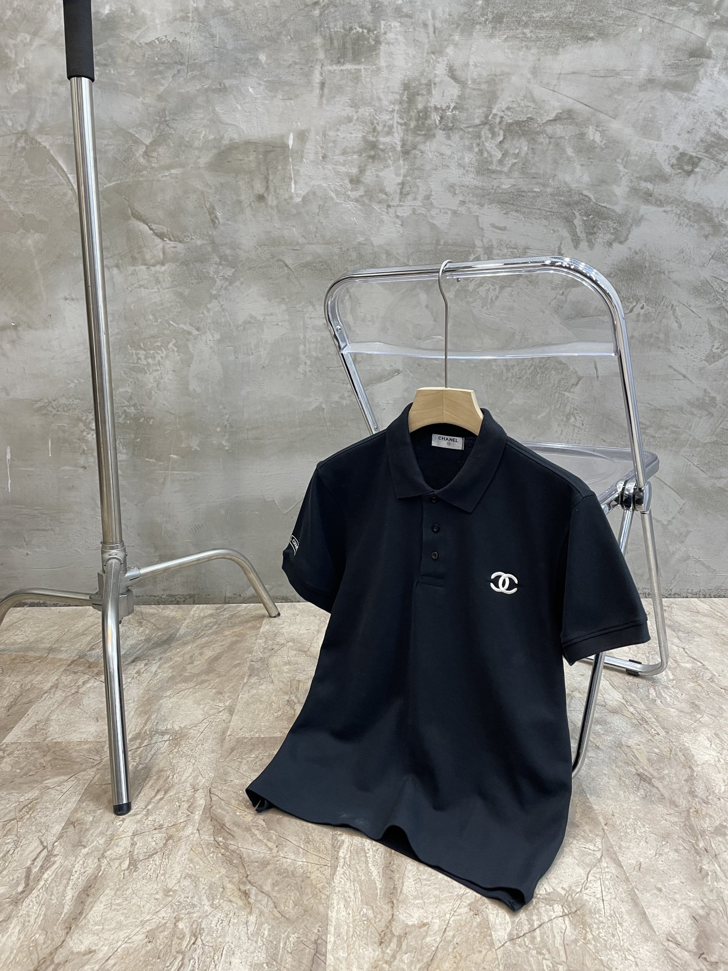 情侶款高仿香奈兒刺繡logoPolo衫短袖T恤