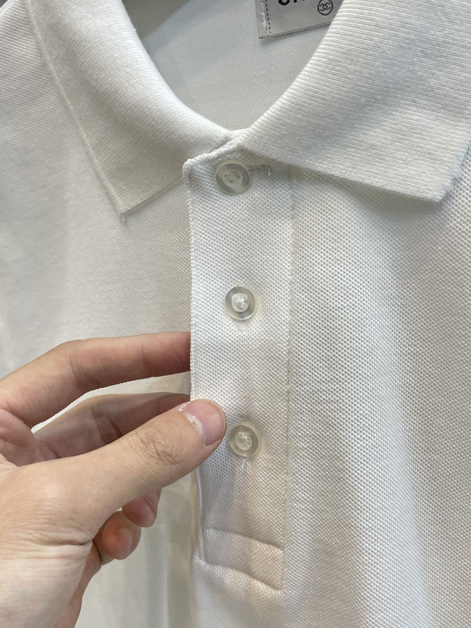 情侶款高仿香奈兒刺繡logoPolo衫短袖T恤