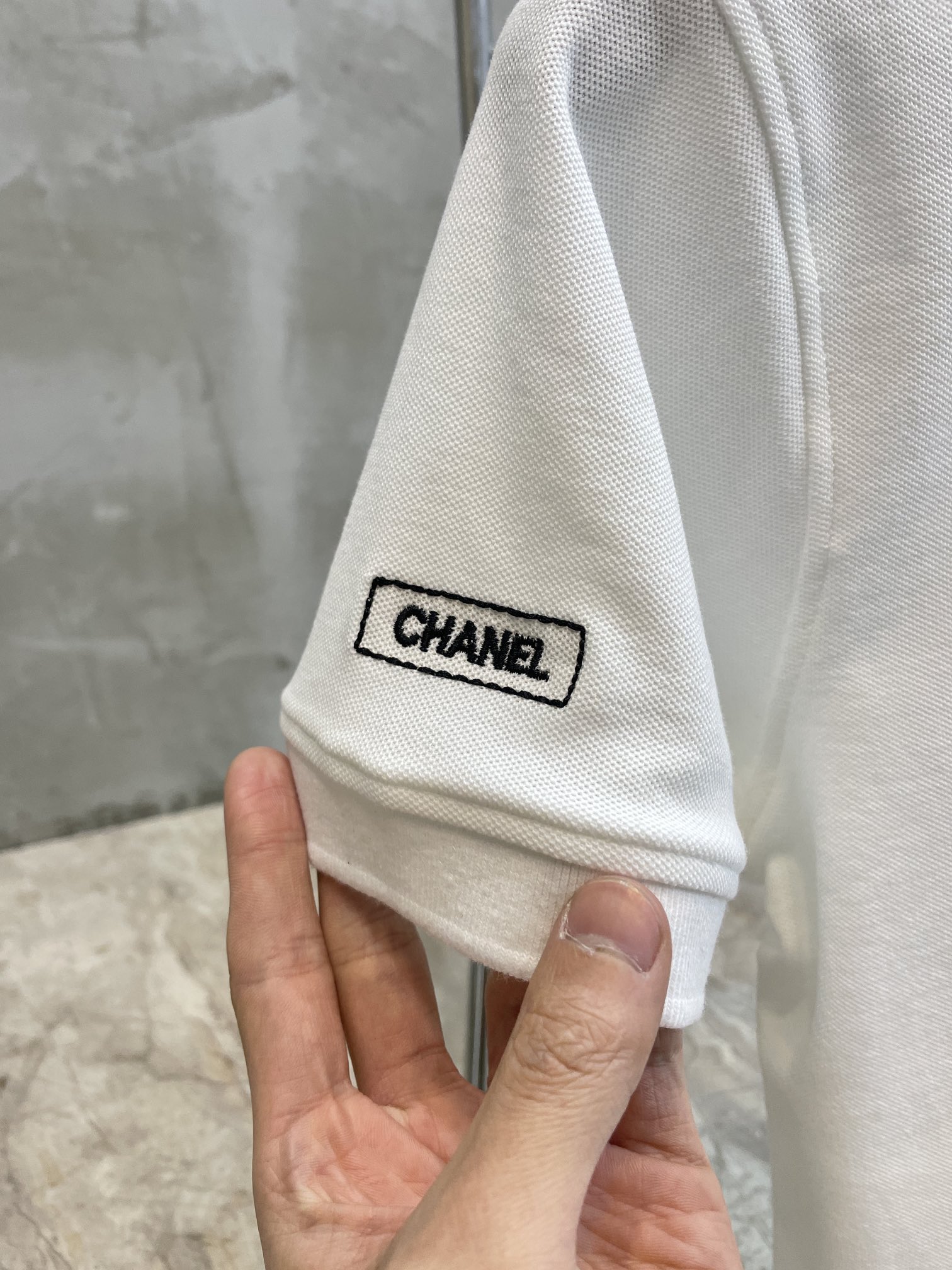 情侶款高仿香奈兒刺繡logoPolo衫短袖T恤