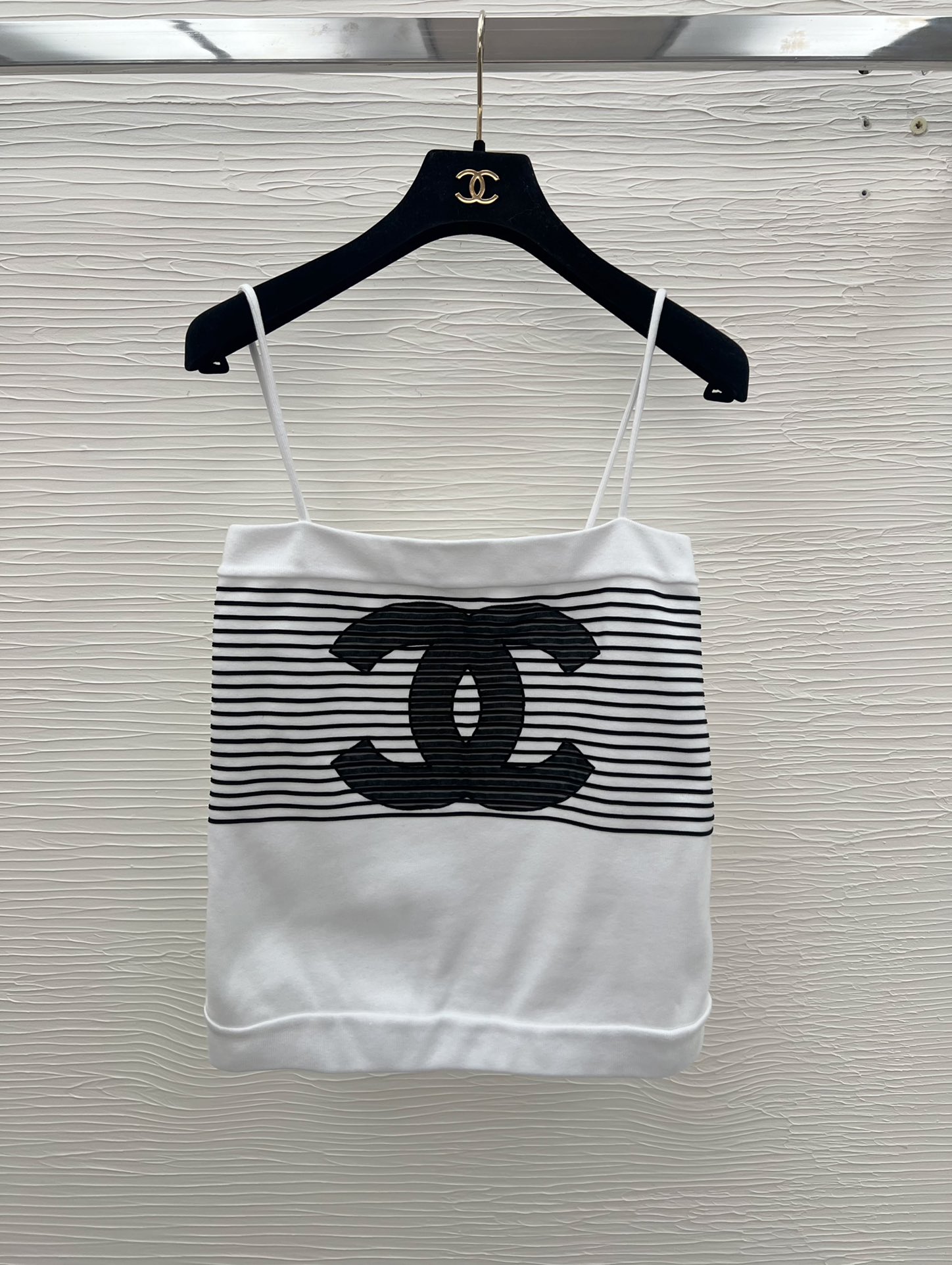 一比一復刻奢侈品香奈兒春夏新品雙C網紗logo短袖T恤 吊帶女款 情感感激感滿滿