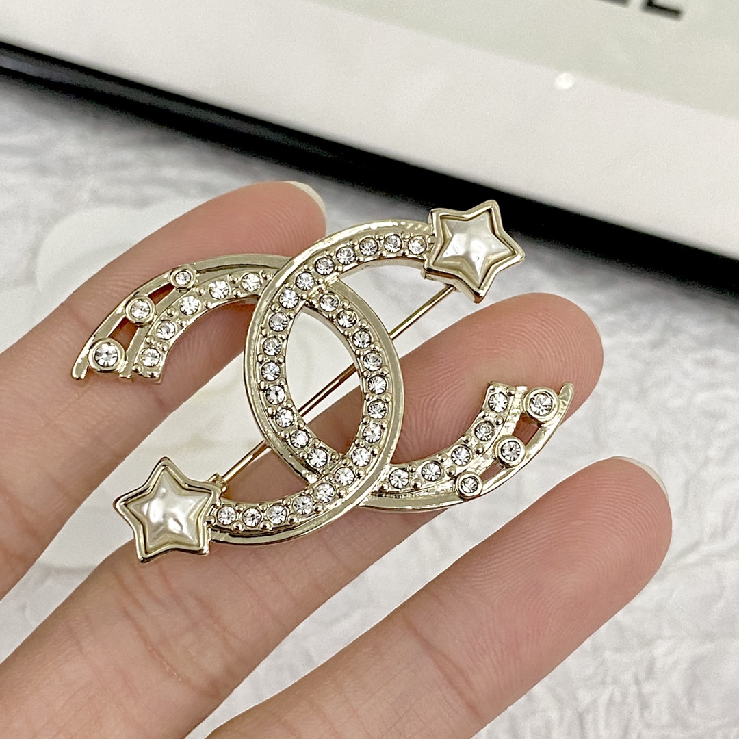 CHANEL一比一復刻星星水磚雙C胸針經典星星元素 超級漂亮