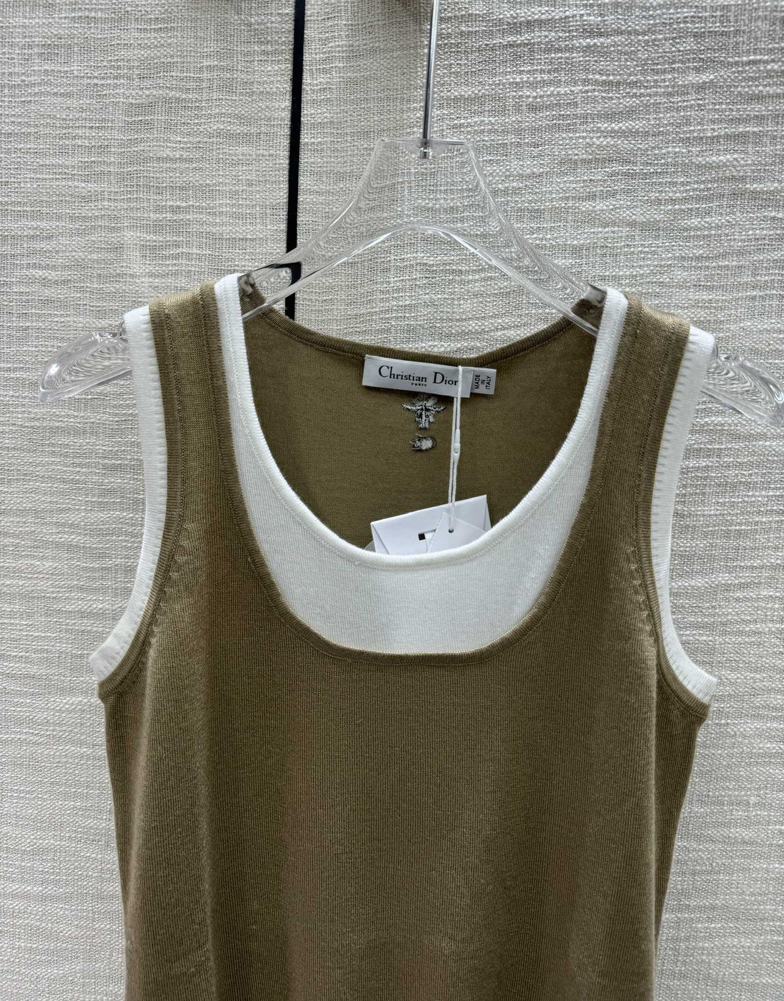 頂級原單迪奧DIOR高品質假兩件針織背心女款無袖T恤