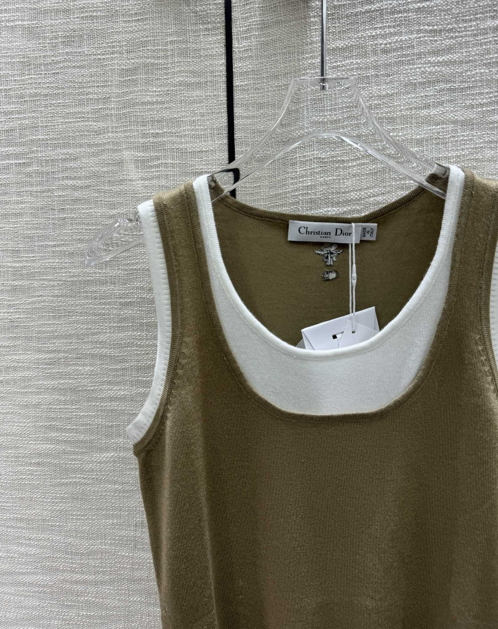 頂級原單迪奧DIOR高品質假兩件針織背心女款無袖T恤