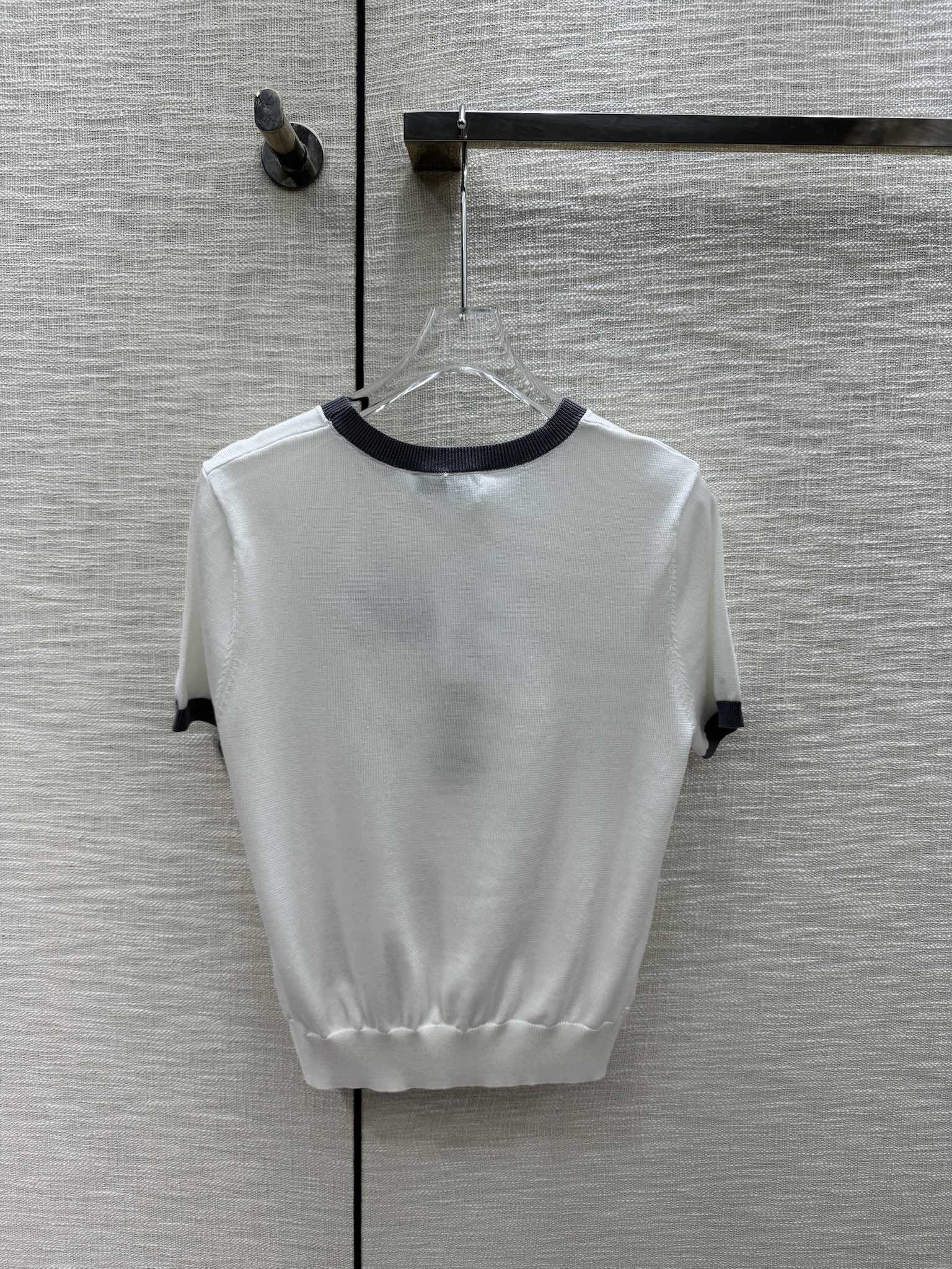 頂級原單DIOR女款撞色圓領短袖T恤 A989B290C