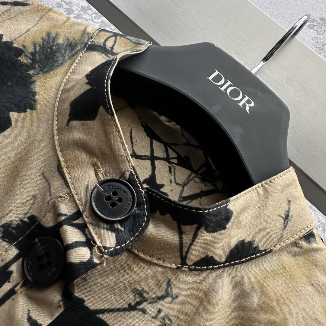 DIOR一比一復刻印花腰帶短袖連衣裙