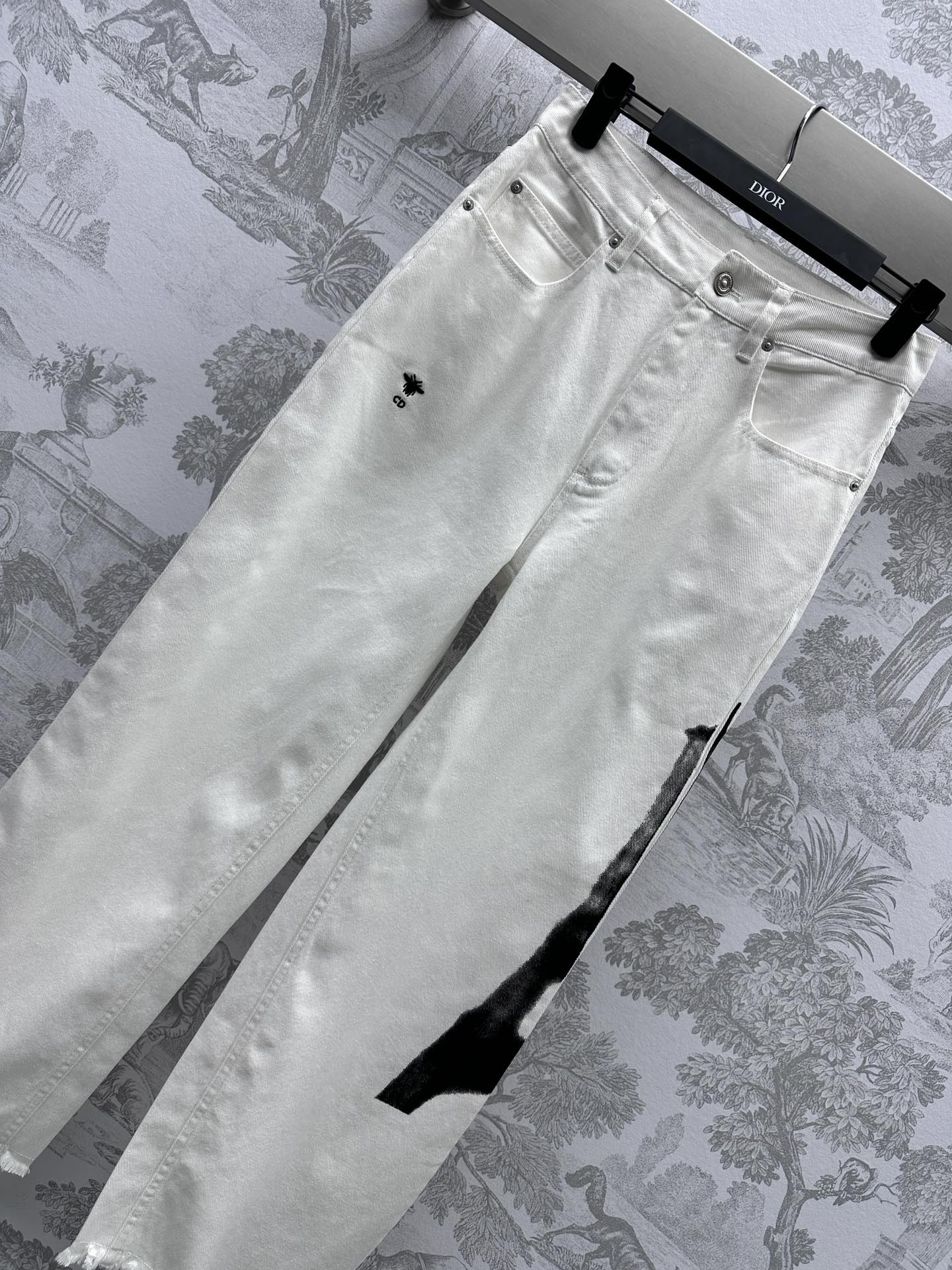頂級DIOR迪奧高仿女款純棉牛仔褲直筒褲子寬鬆