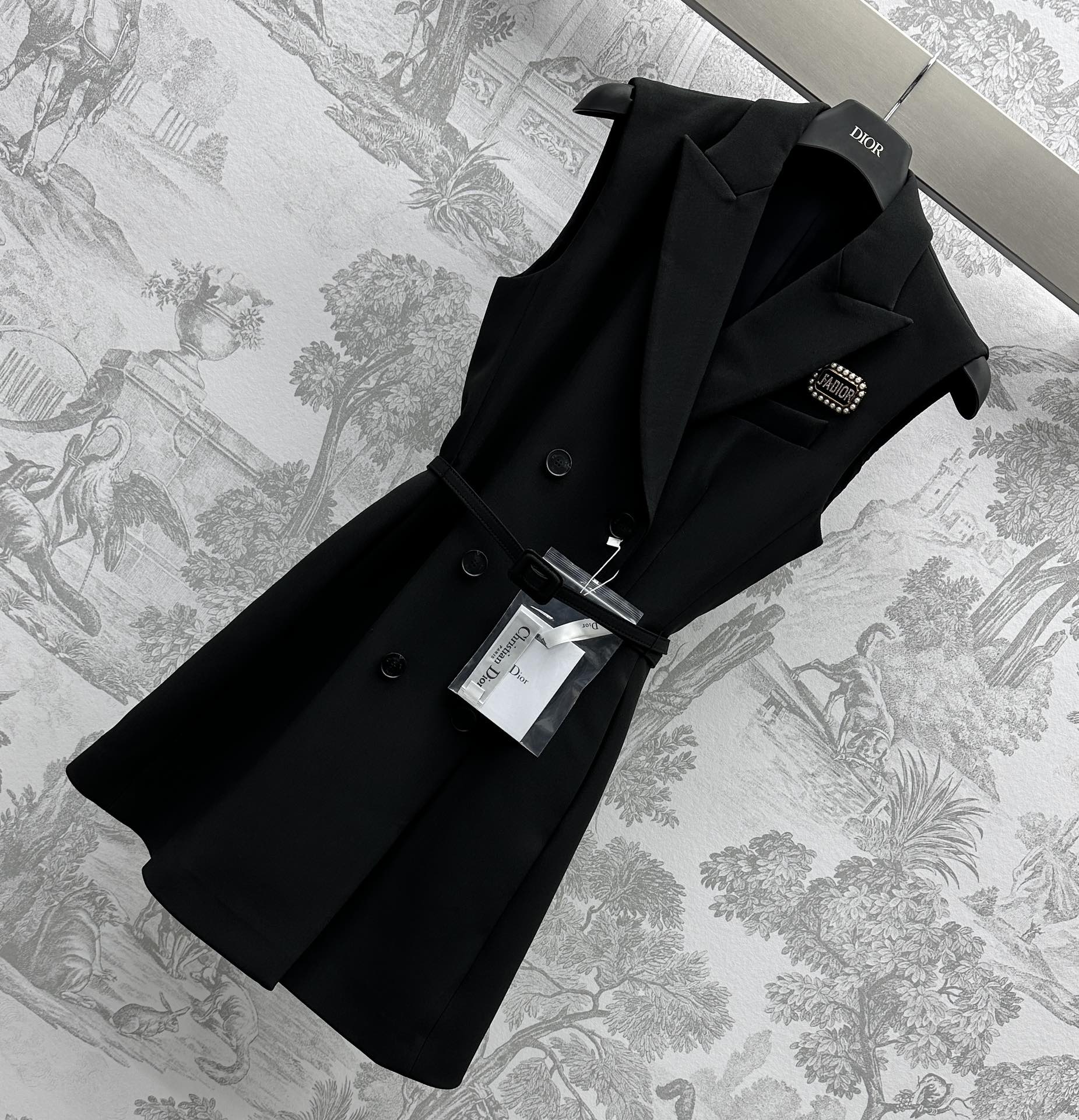 頂級原單DIOR迪奧女裝衣服無袖馬甲裙 黑色