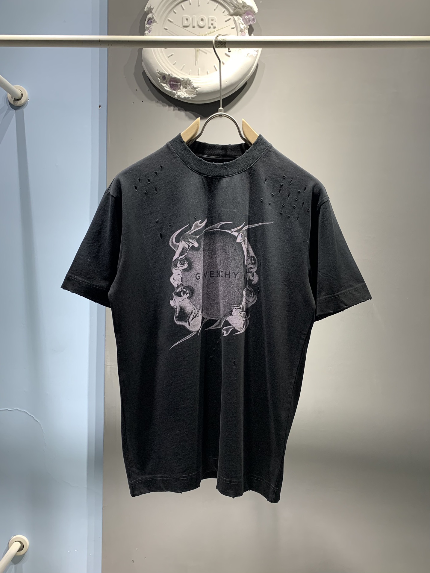 紀梵希純棉高端短袖T恤印花圓領修身男裝