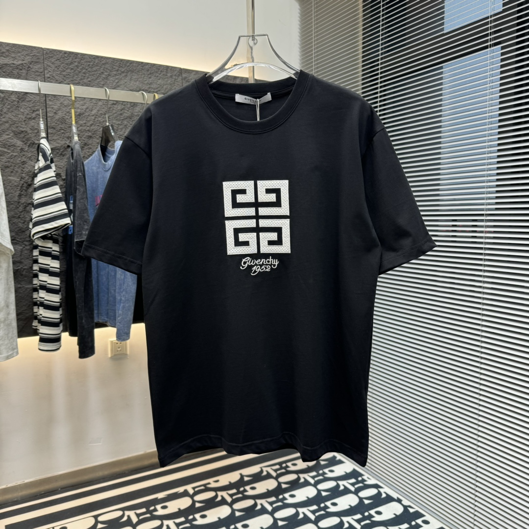 紀梵希高仿男裝純棉刺繡工藝短袖T恤
