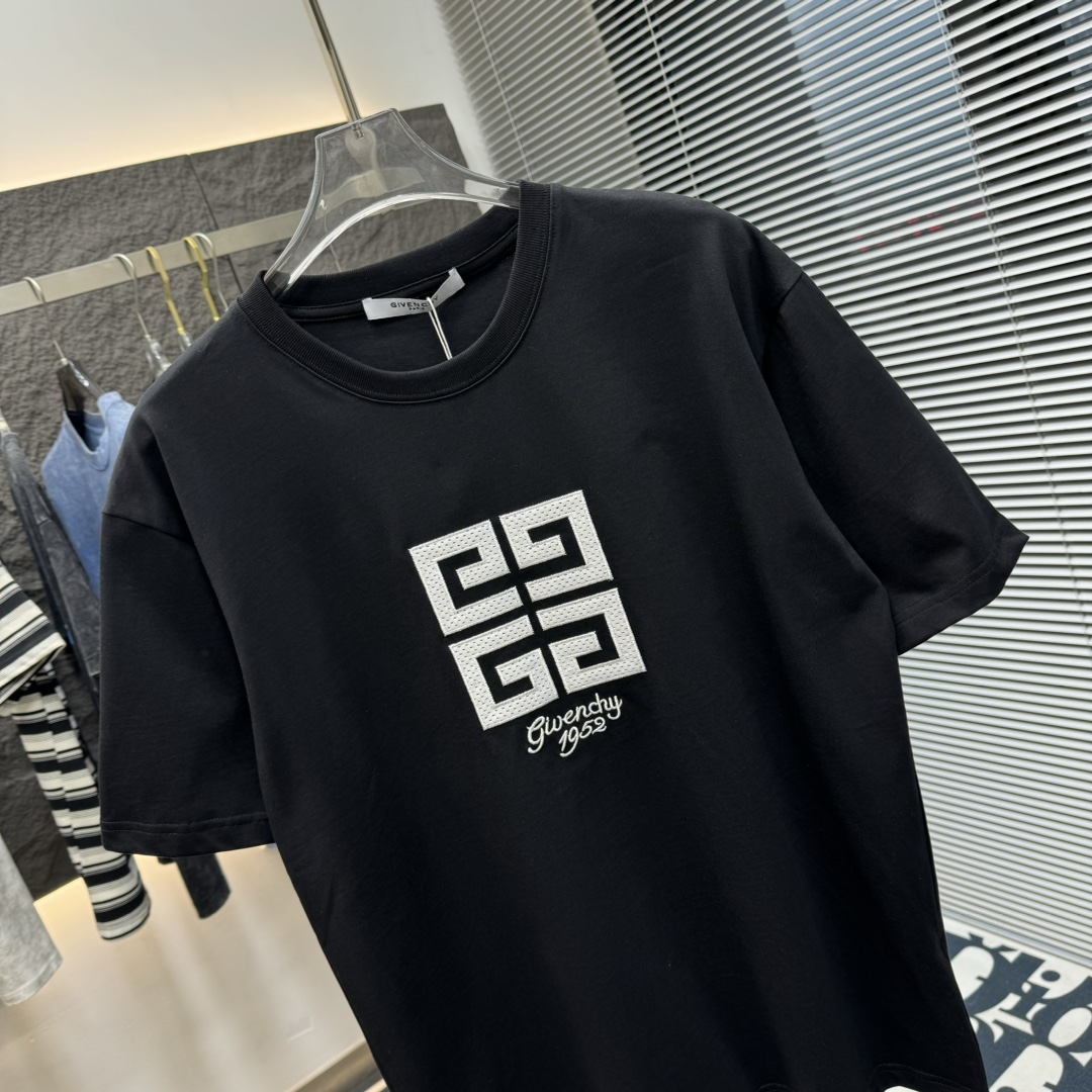 紀梵希高仿男裝純棉刺繡工藝短袖T恤