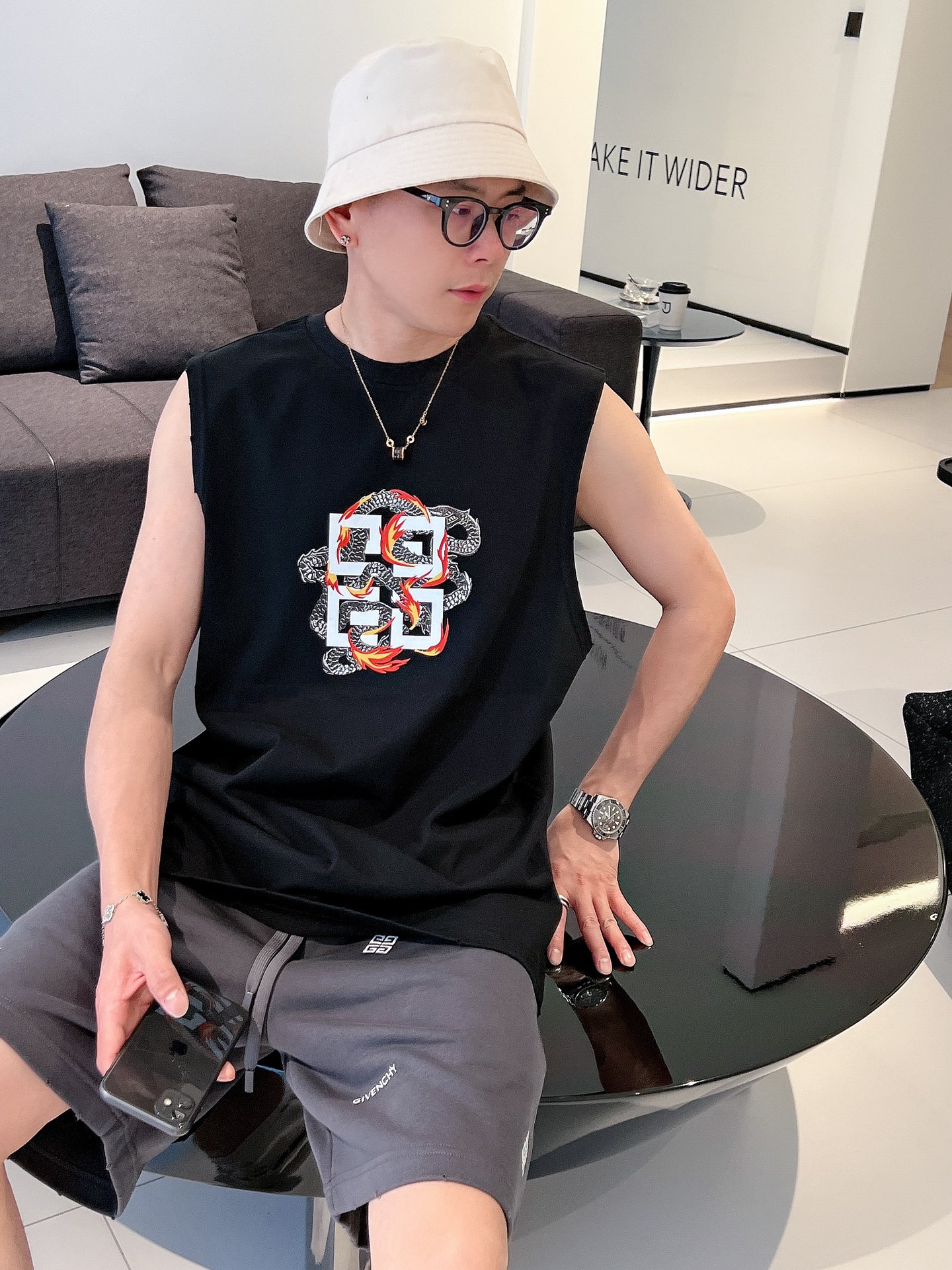 頂級原單男裝衣服紀梵希無袖背心T恤