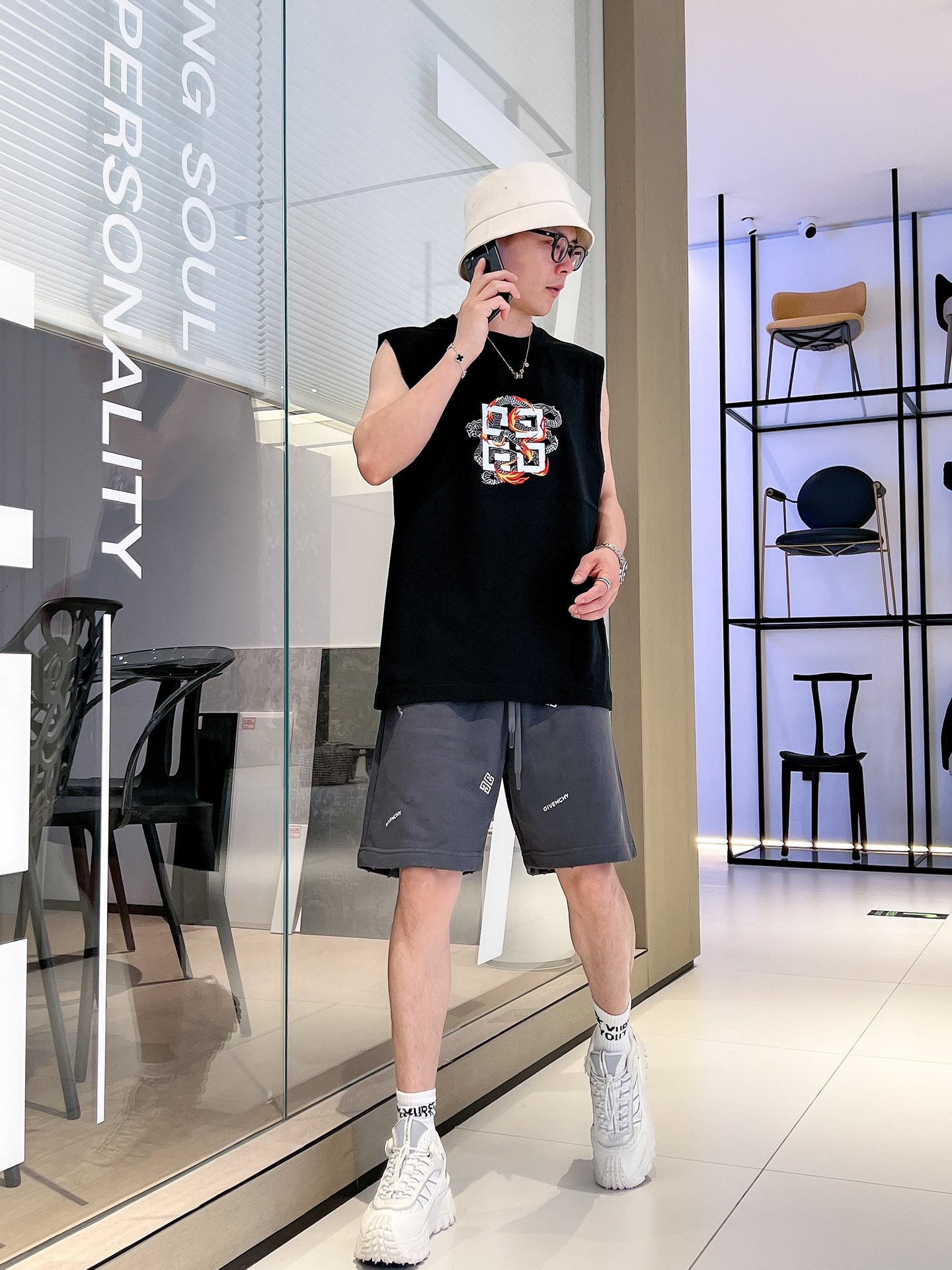 頂級原單男裝衣服紀梵希無袖背心T恤