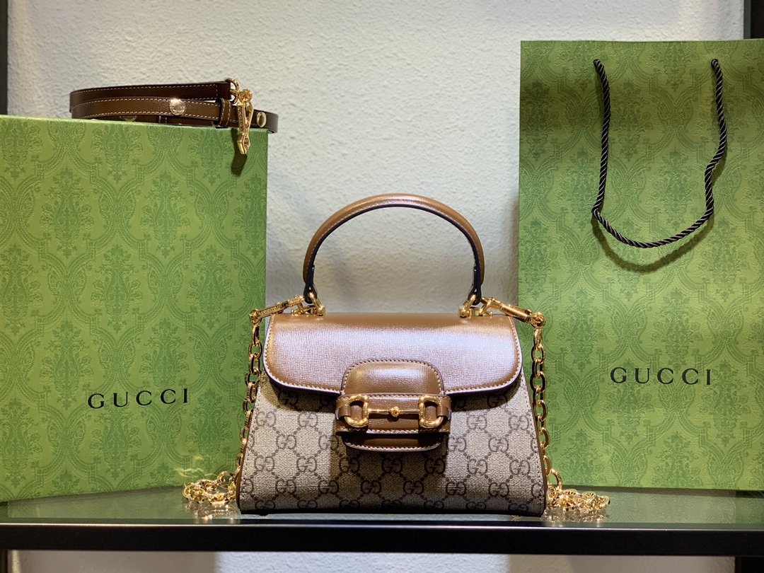 703848Gucci Horsebit系列高仿手提包女款包包