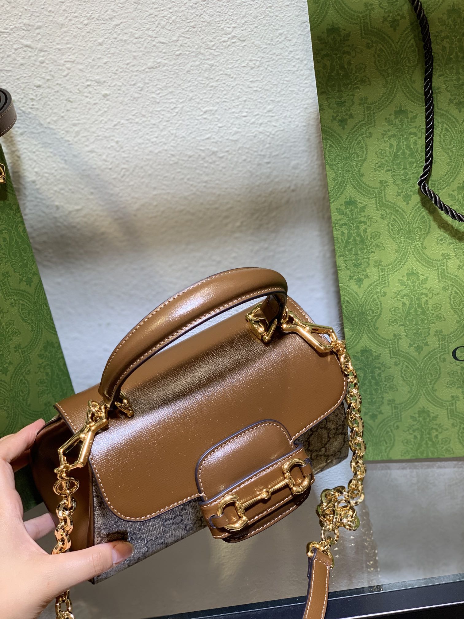 703848Gucci Horsebit系列高仿手提包女款包包