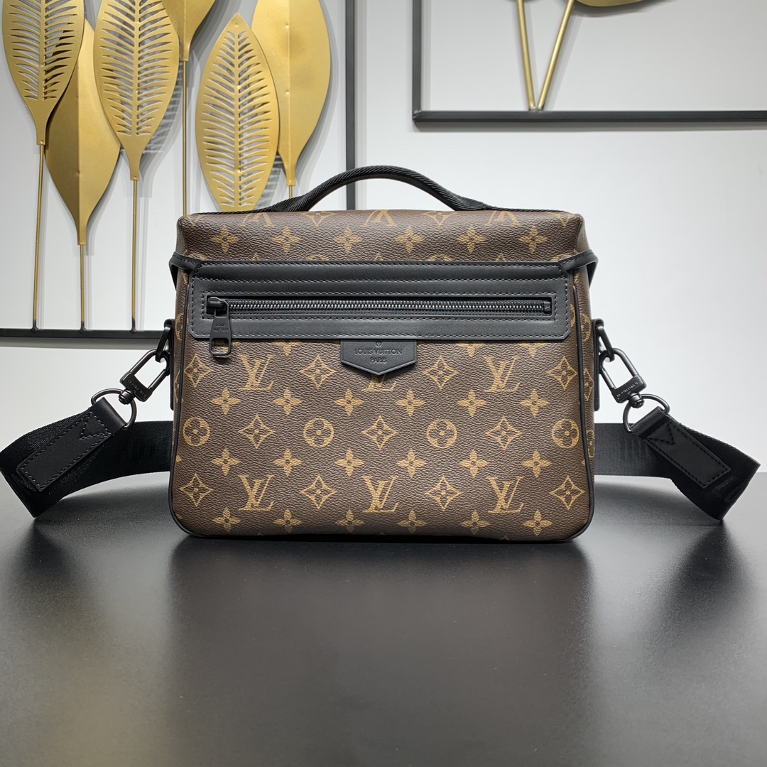 頂級高仿LV路易威登Monogram Macassar 男裝單肩包郵差包