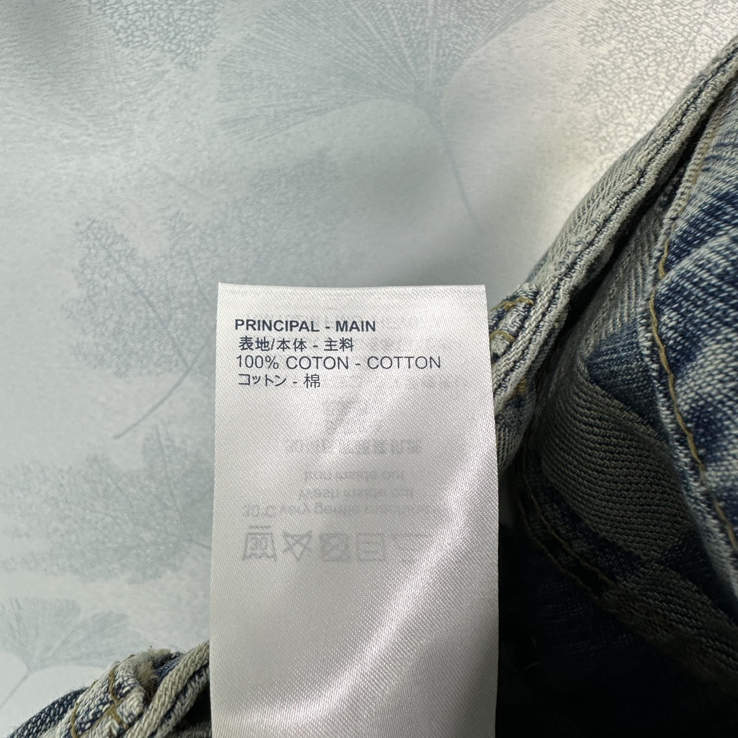 頂級原單LV高仿春夏新款盤棋格字母logo牛仔褲