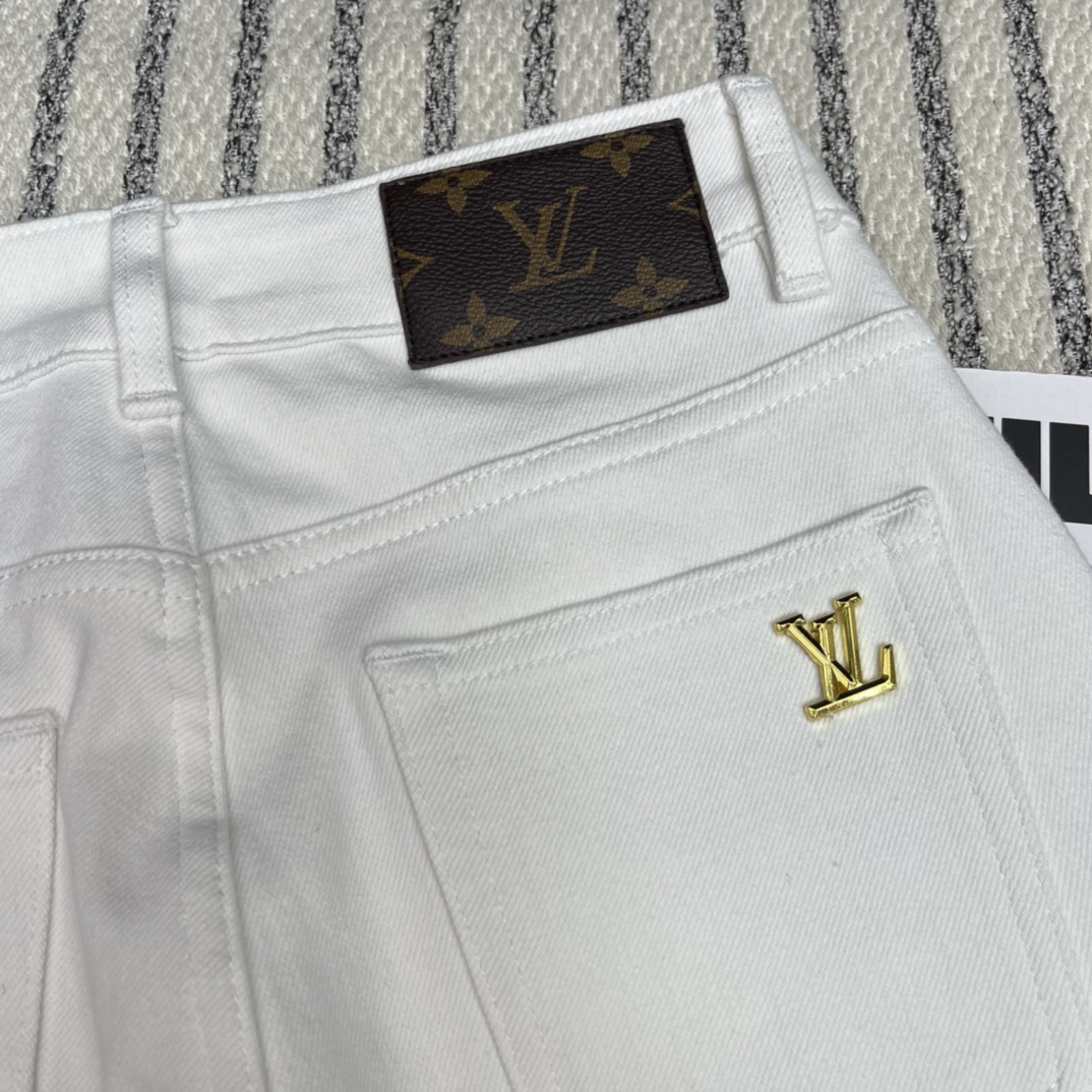 頂級A貨LV點綴喇叭牛仔褲經典版型純棉彈力長褲