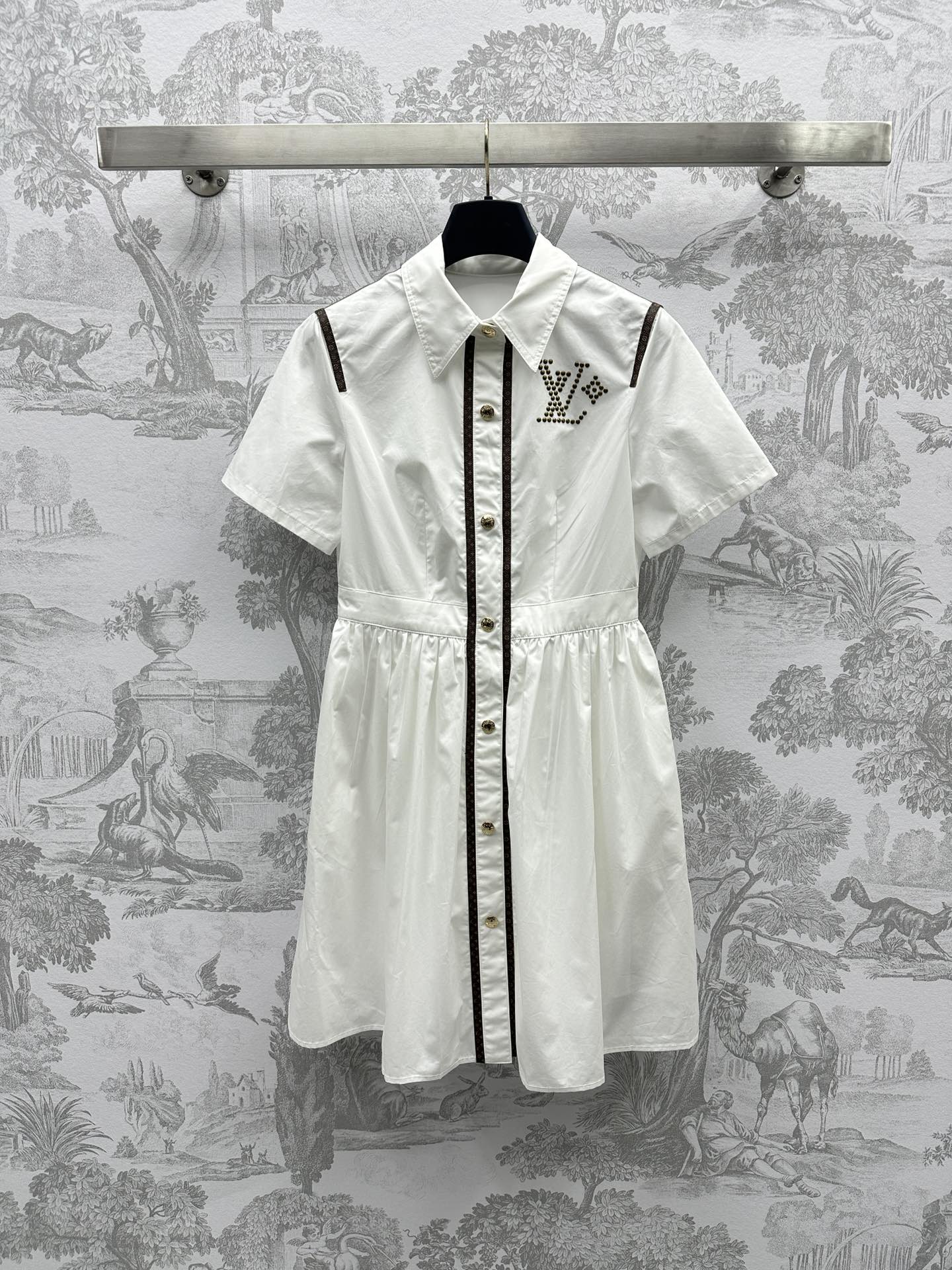 最高版本頂級原單LV重工唐磚襯衣連衣裙 女款奢侈品衣服