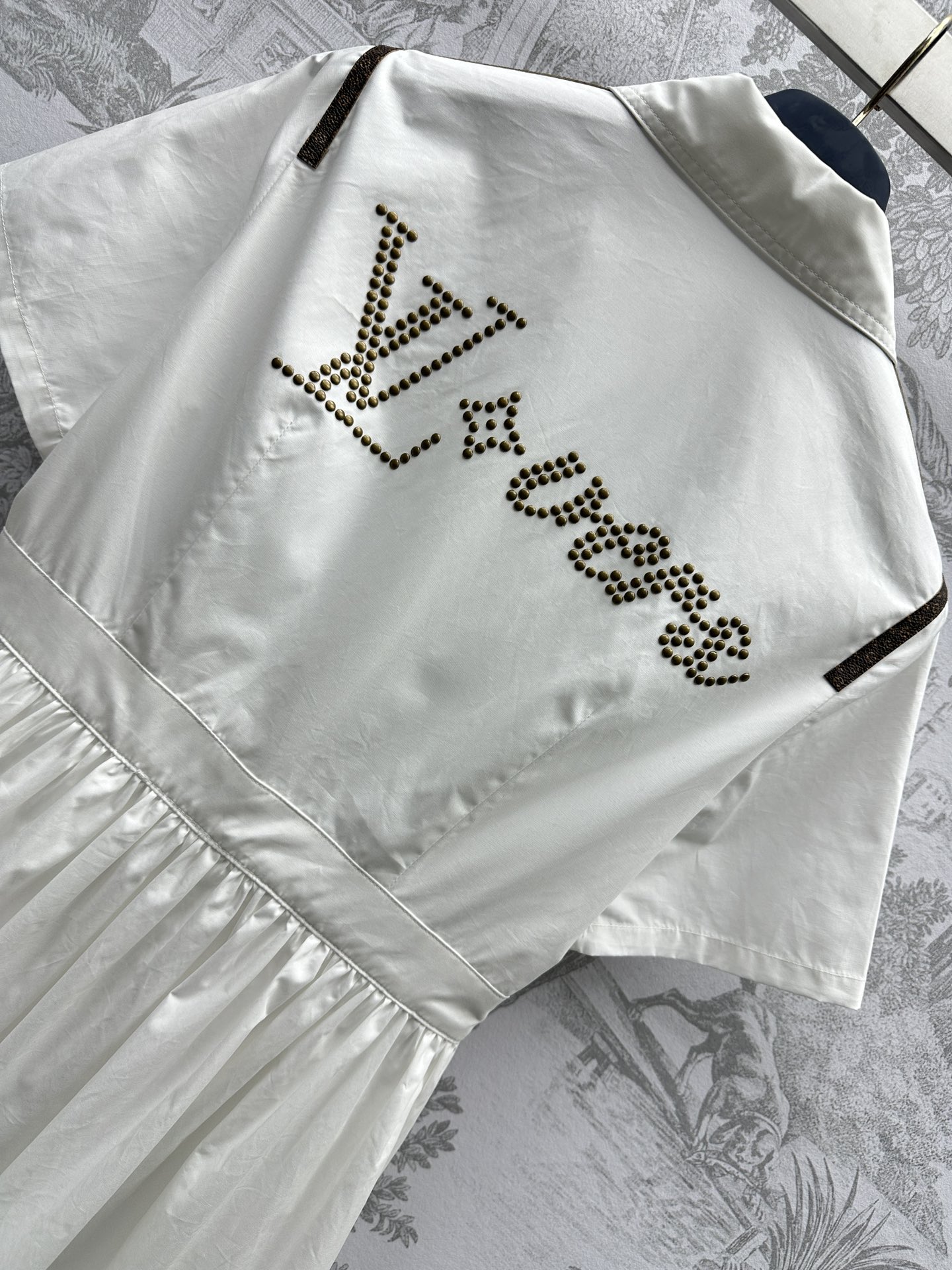 最高版本頂級原單LV重工唐磚襯衣連衣裙 女款奢侈品衣服