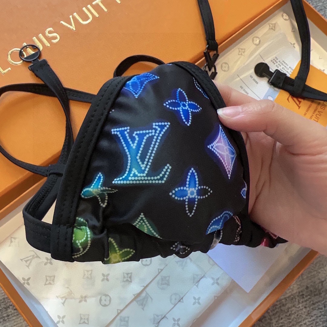 頂級高仿老花LV路易威登比基尼套裝泳衣